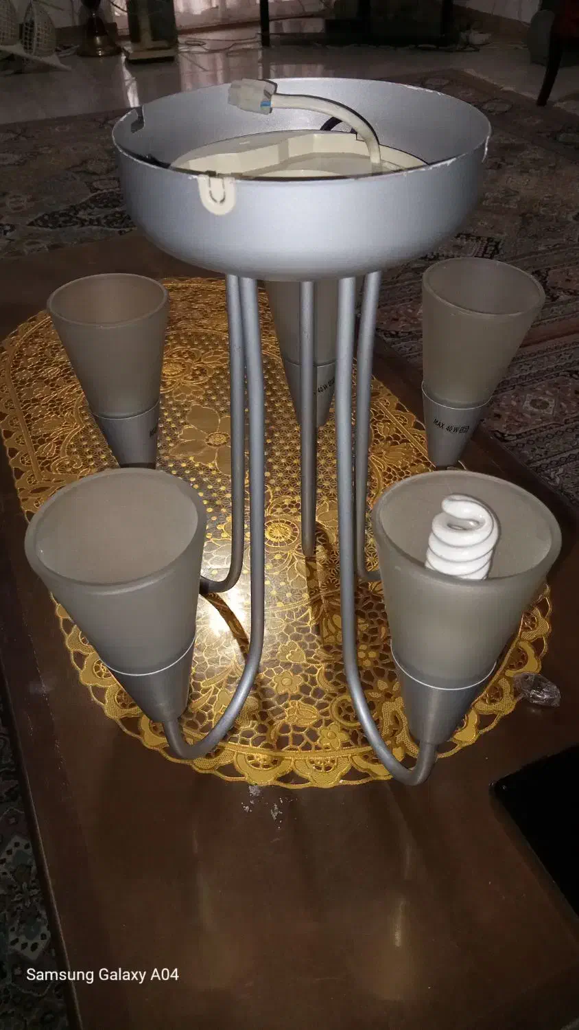 لوستر 5 شعله  در حد نو|لوستر و چراغ آویز|آمل, |دیوار