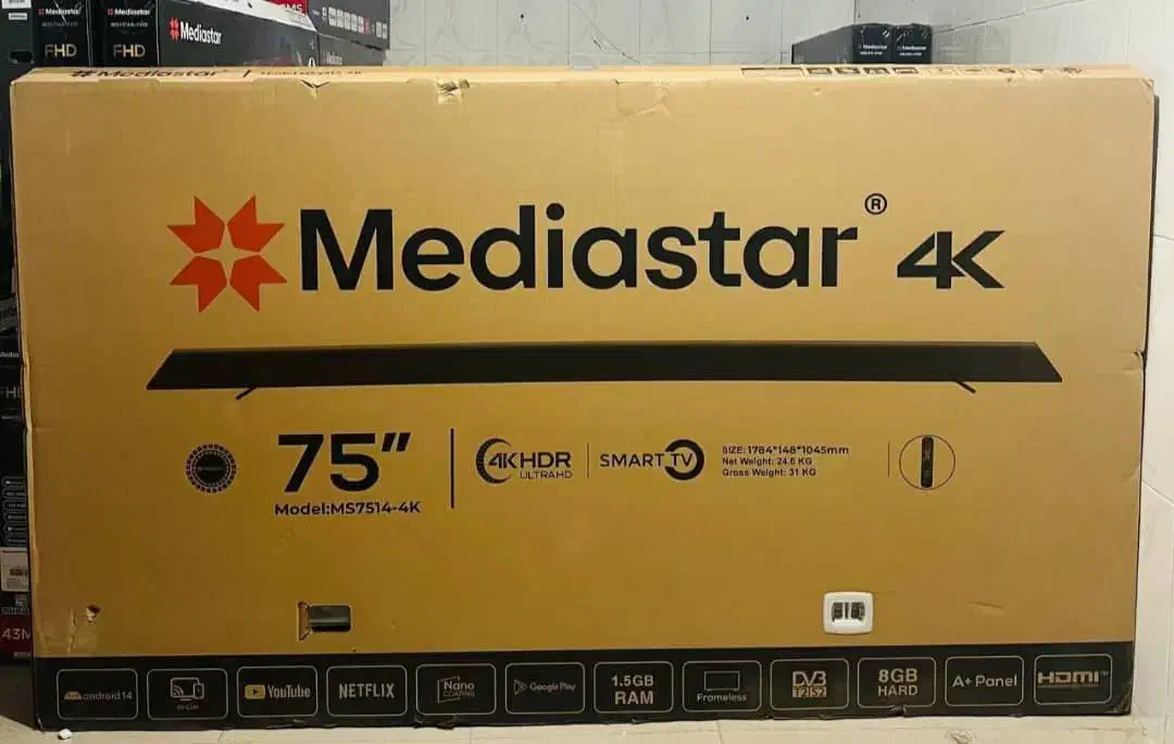 تلویزیون ۷۵ اینچ مدیا ستار میدیا|تلویزیون و پروژکتور|مهاباد (آذربایجان غربی), |دیوار