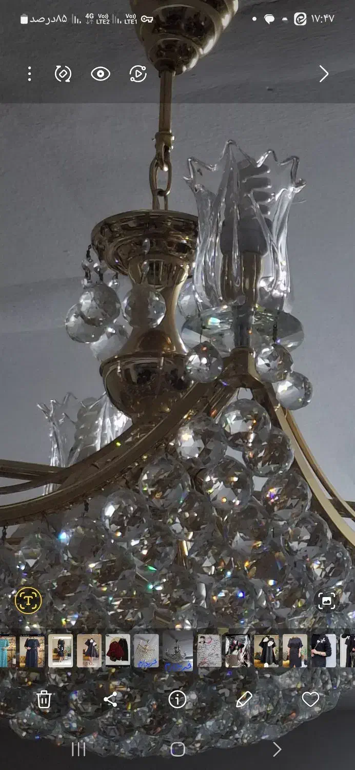 لوستر طلایی|لوستر و چراغ آویز|مشهد, امیریه|دیوار