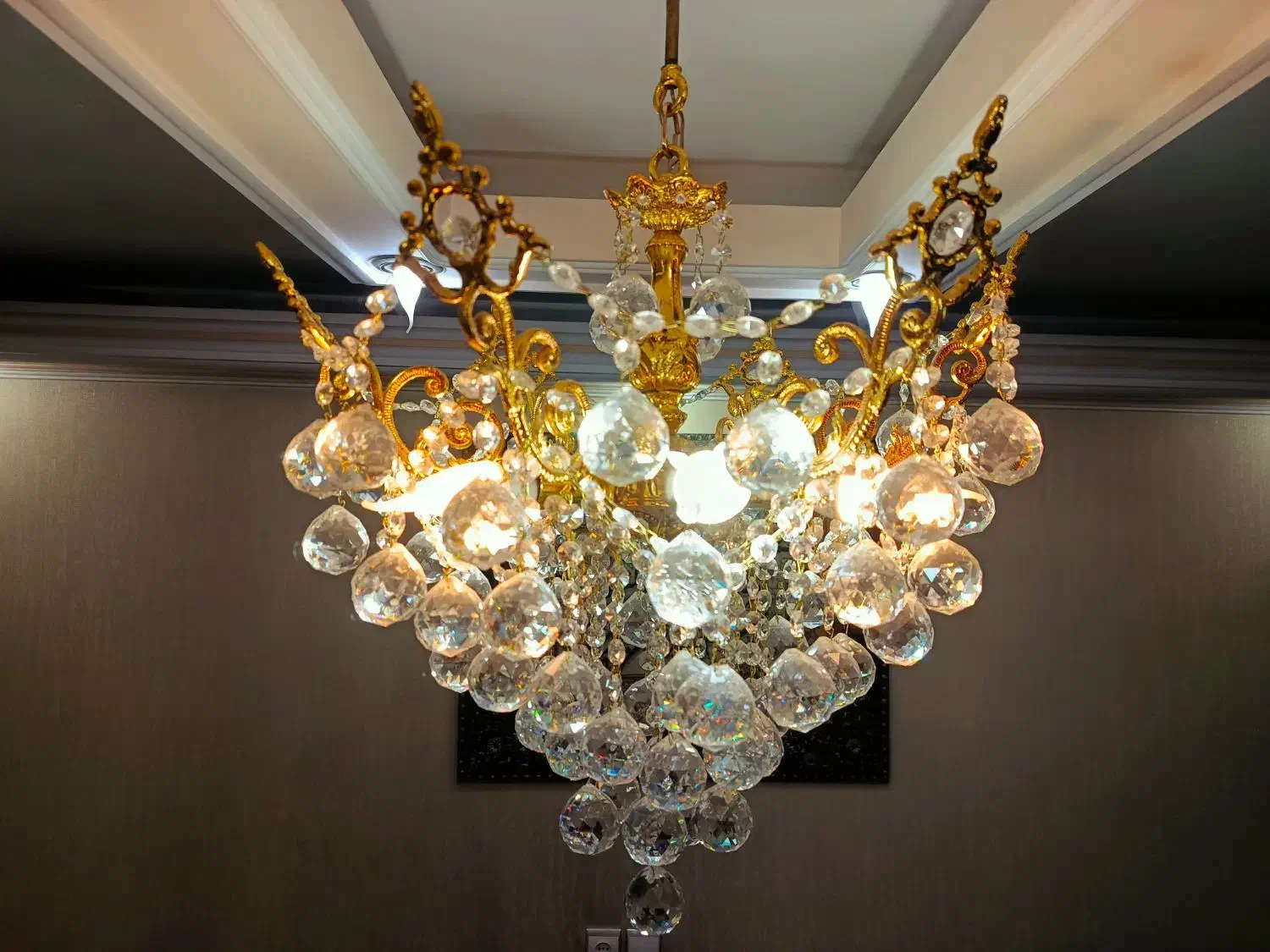 لوستر برنز ۶ شاخه|لوستر و چراغ آویز|قزوین, |دیوار