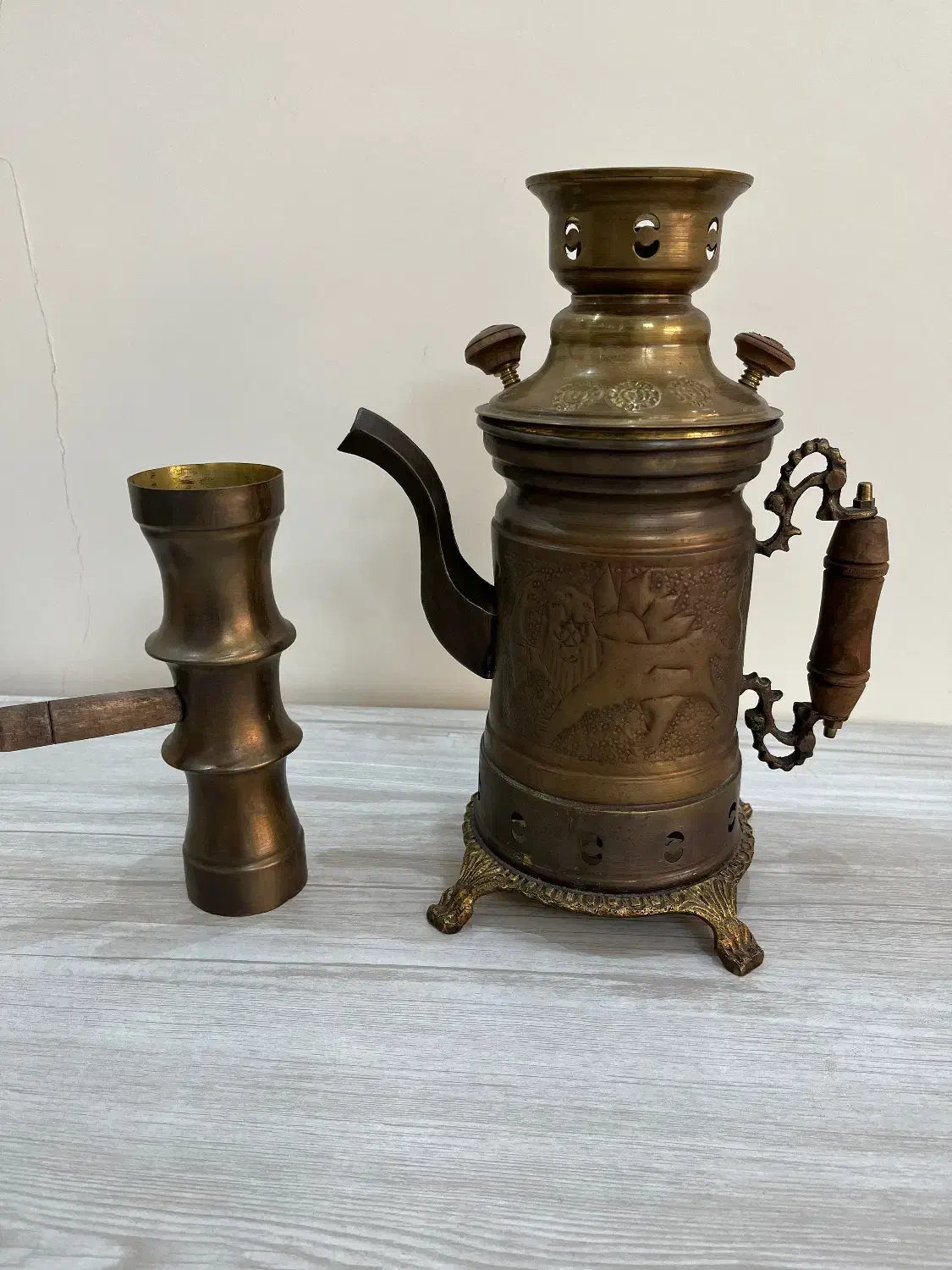 سماور شکاری و دودکش برنجی|صنایع دستی و سایر لوازم تزئینی|تهران, شهرک استقلال|دیوار