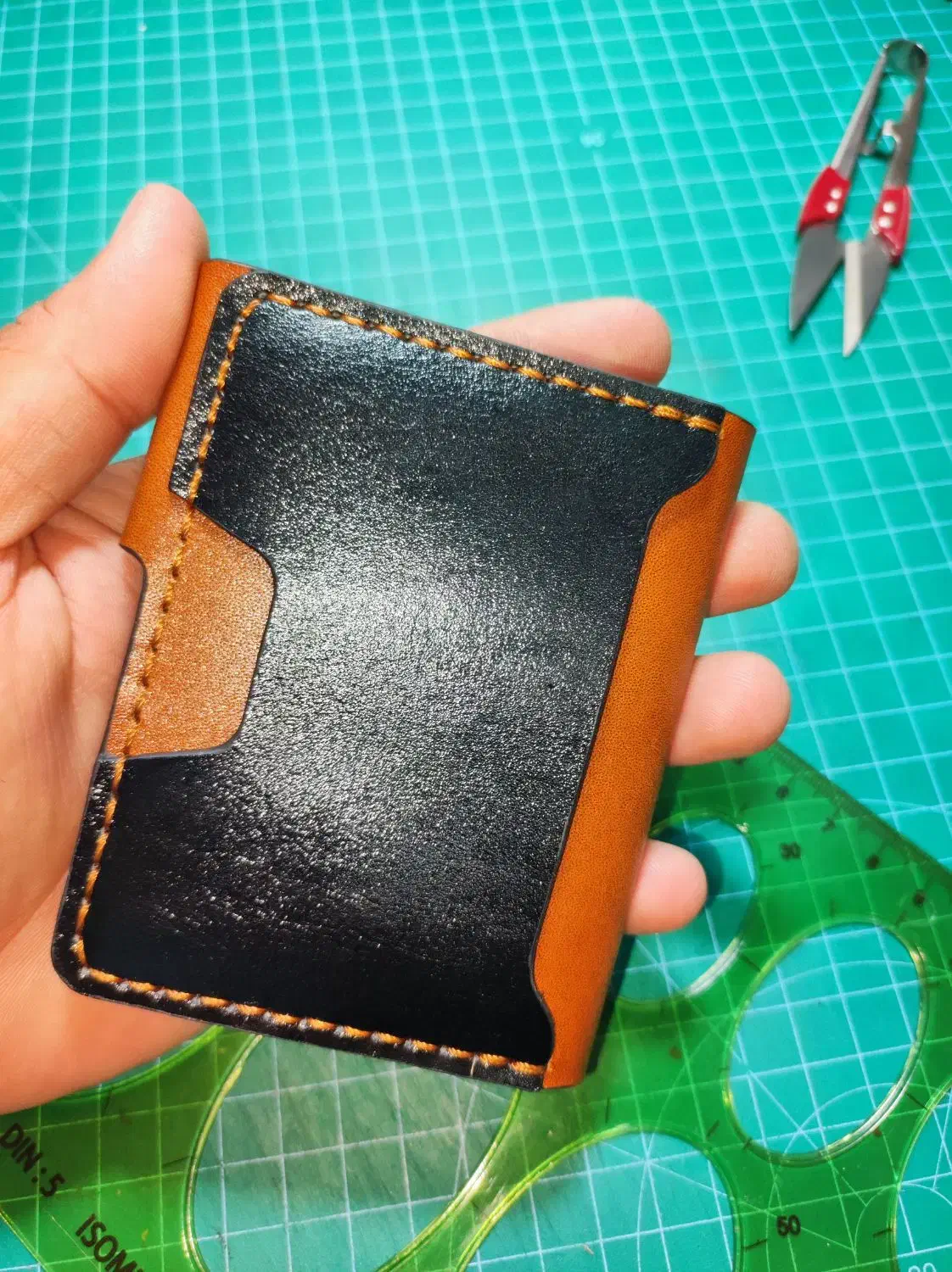 جا کارتی دست دوز با چرم طبیعی|کیف، کفش، کمربند|رفسنجان, |دیوار