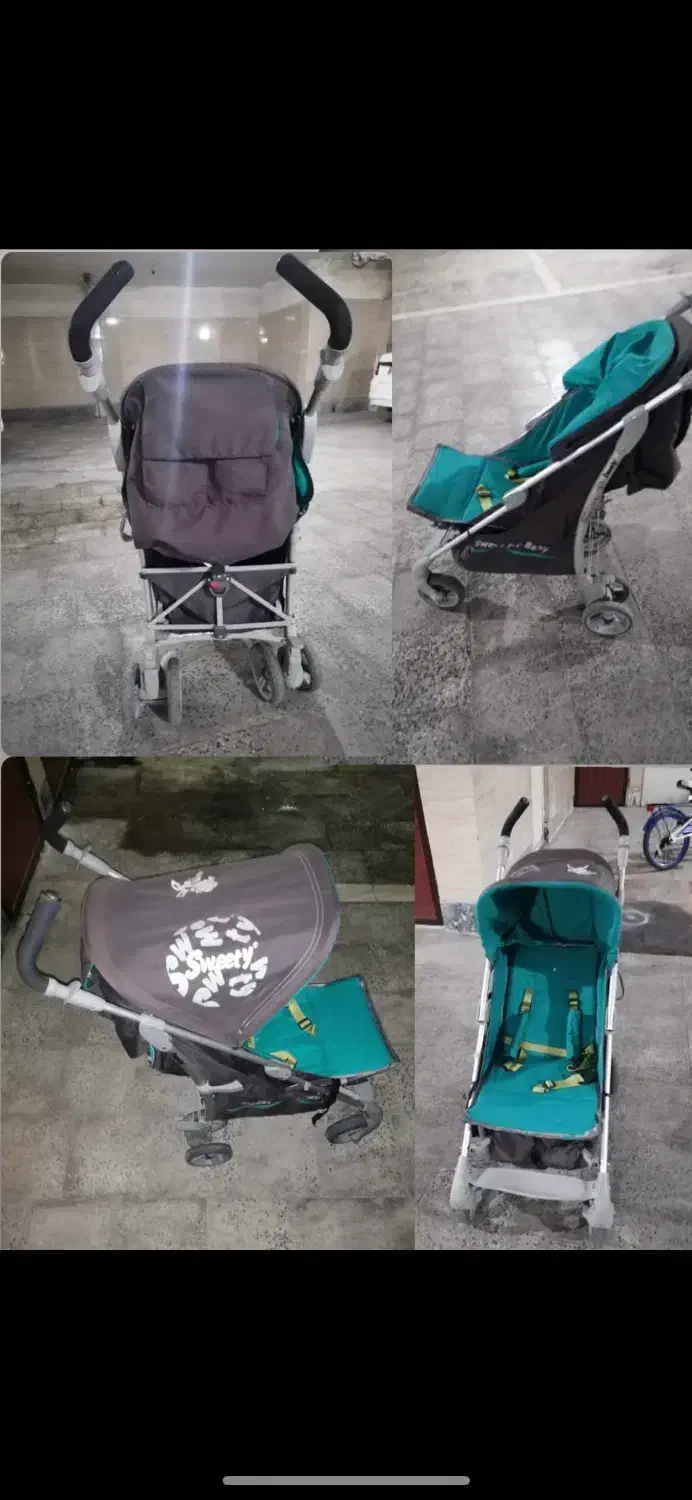 سرویس خواب نوزاد به همراه کالسکه سالم و تمیز|اسباب و اثاث بچه|بومهن, |دیوار