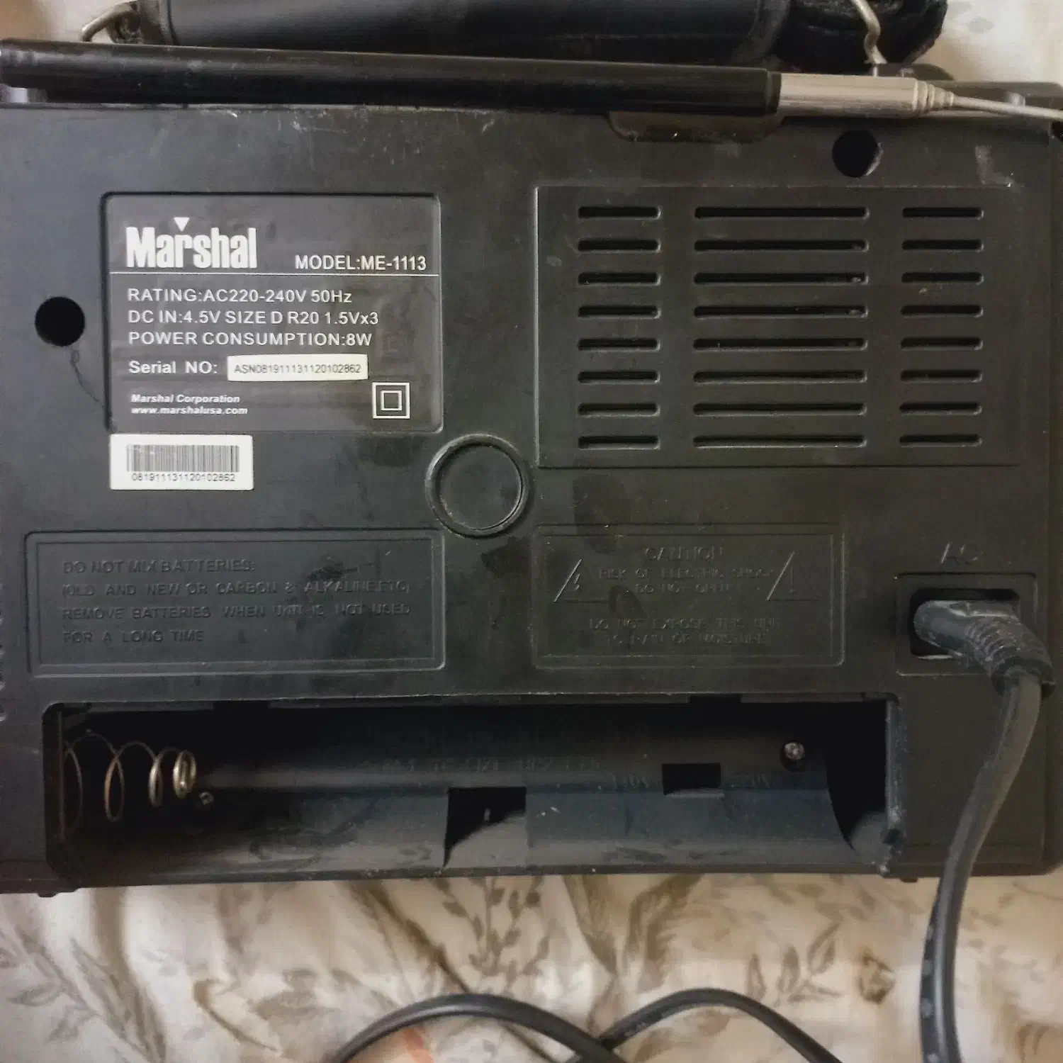 رادیومارشال درحدنو خیلی کم کارکرد|سیستم صوتی خانگی|ساری, |دیوار