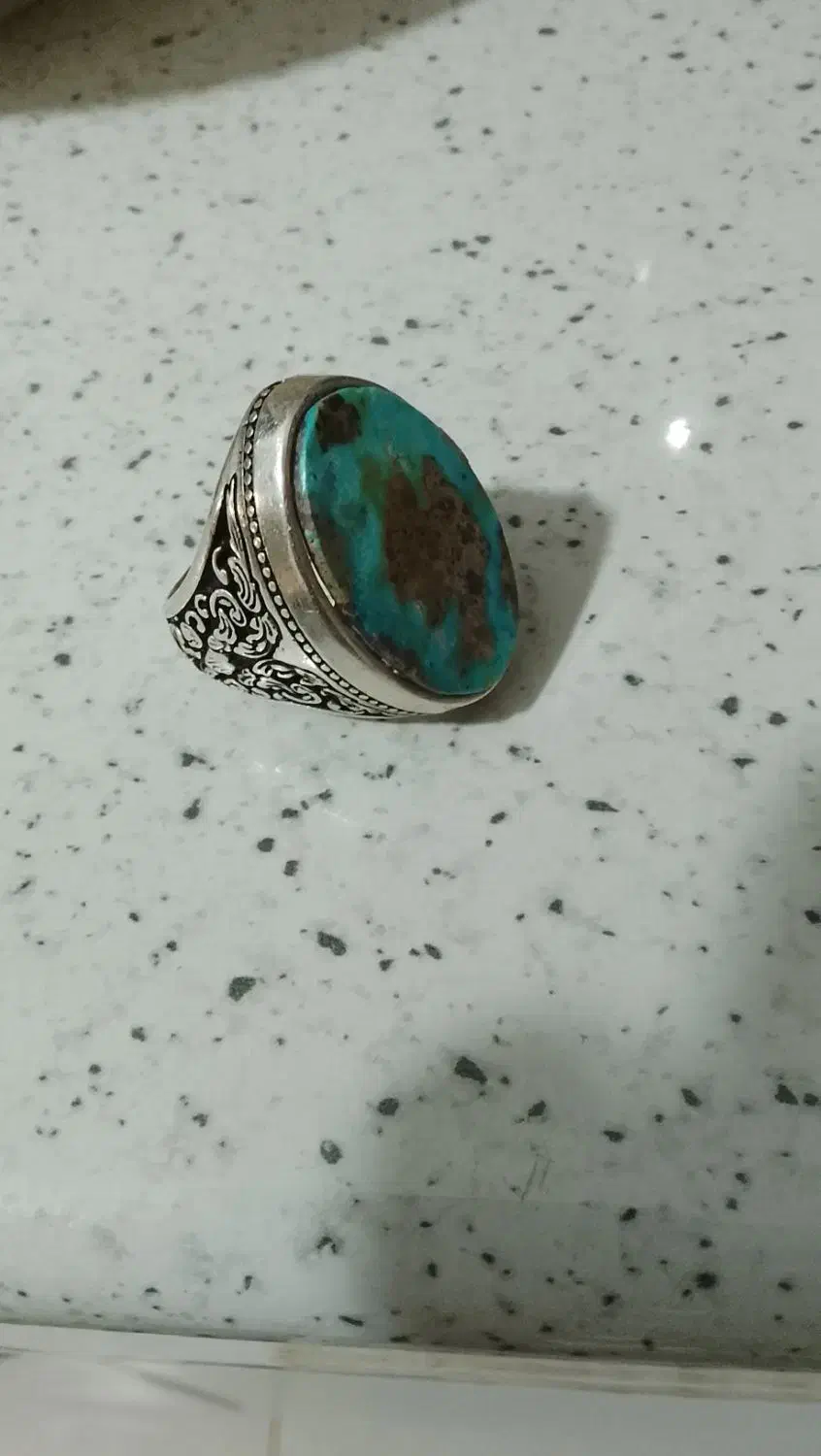 انگشتر نقره دست ساز فیروزه|جواهرات|محمدشهر, محمدشهر|دیوار