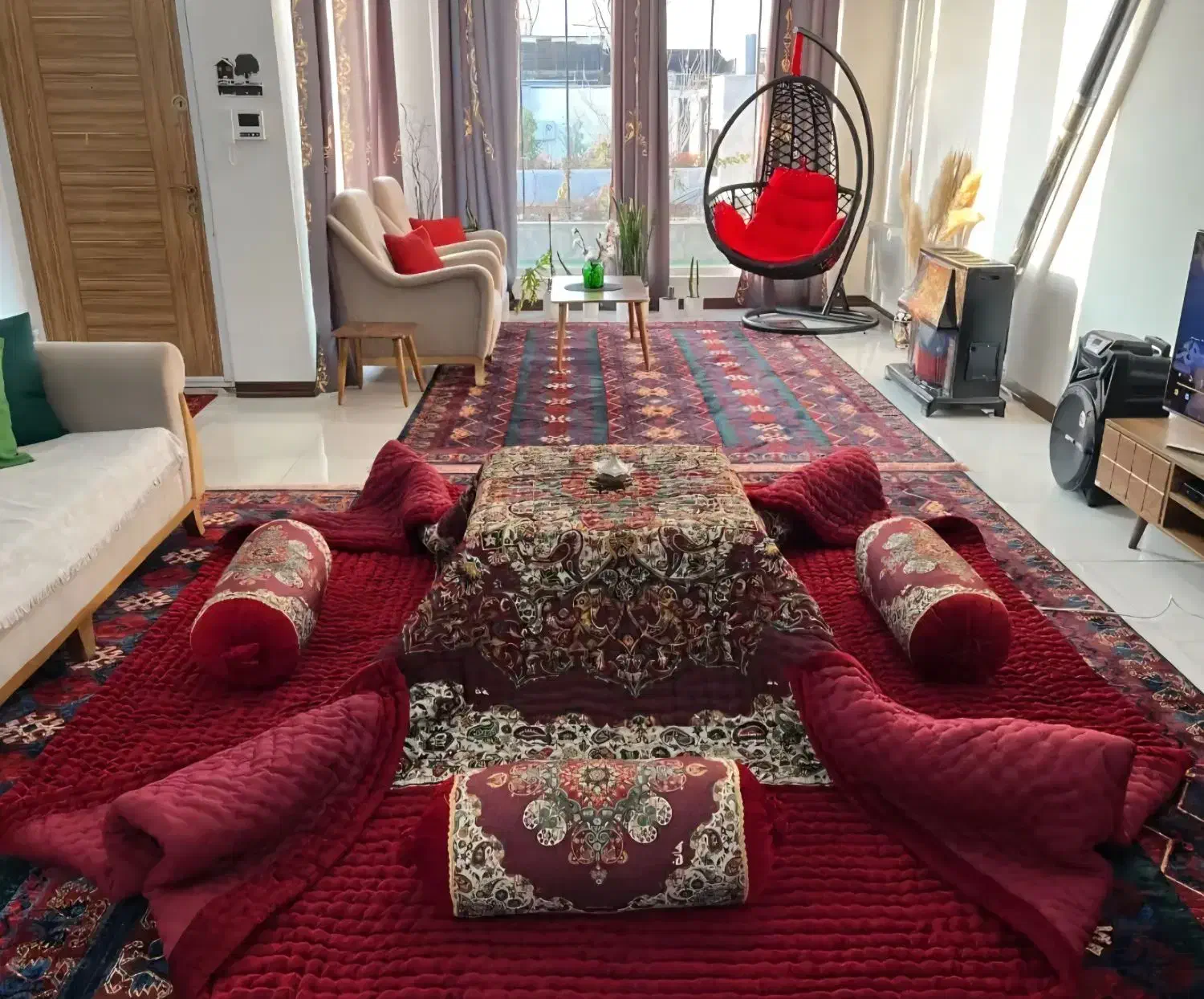 لحاف کرسی مدل سپیدار 4 در 4 سنتی کامل دست دوز|رختخواب، بالش، پتو|تهران, شهرک ولیعصر جنوبی|دیوار
