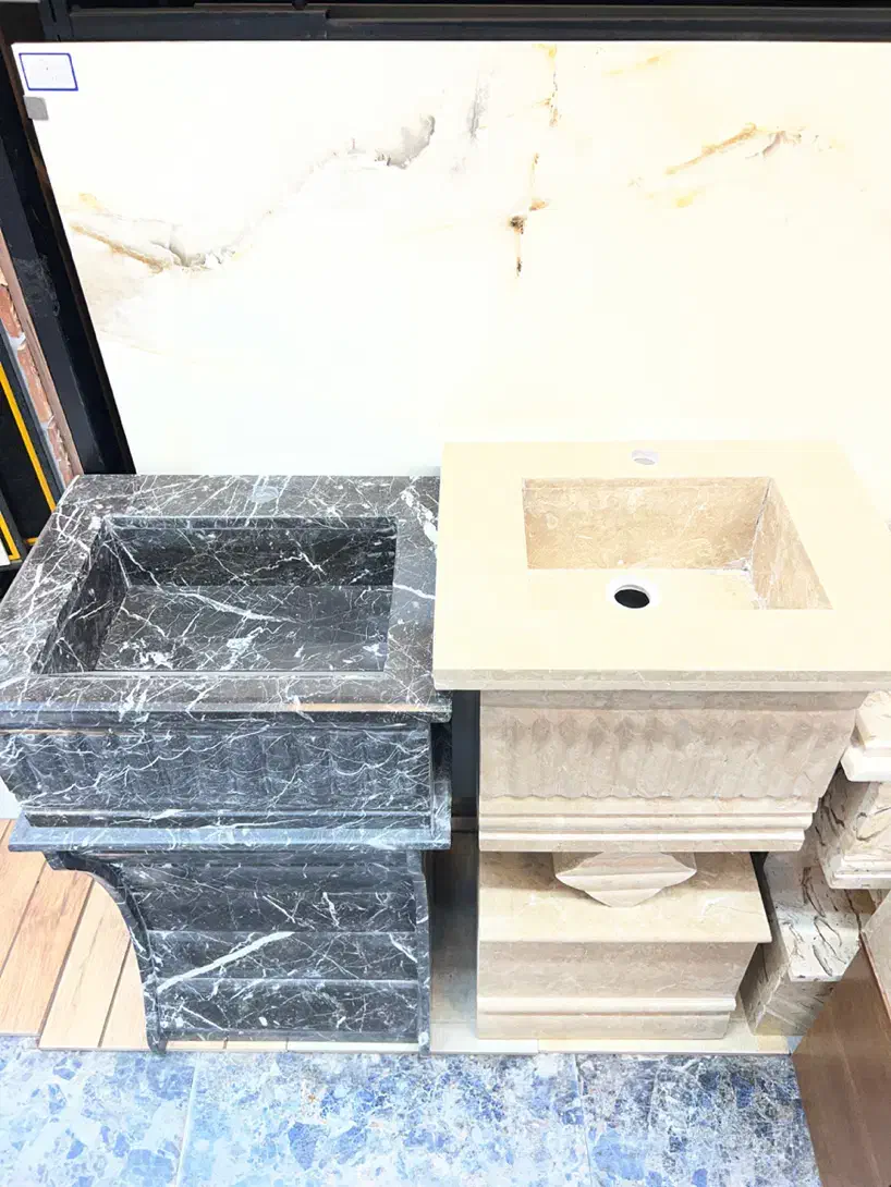 روشویی تمام سنگی ۴۰ در ۵۰ با قاب آینه|لوازم سرویس بهداشتی|رشت, رودباری|دیوار