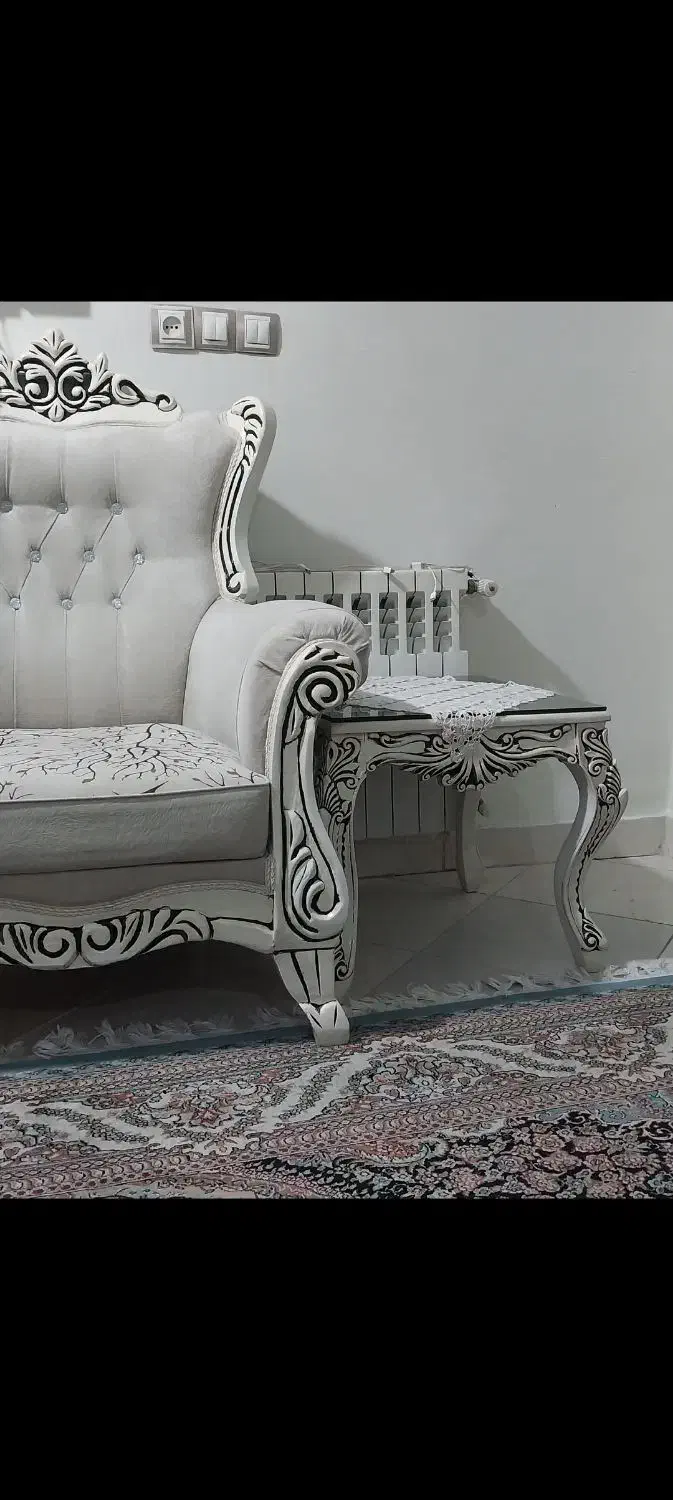 مبل ۷ نفره زیبا با چوب خوب|مبلمان خانگی و میز عسلی|تهران, راه آهن|دیوار