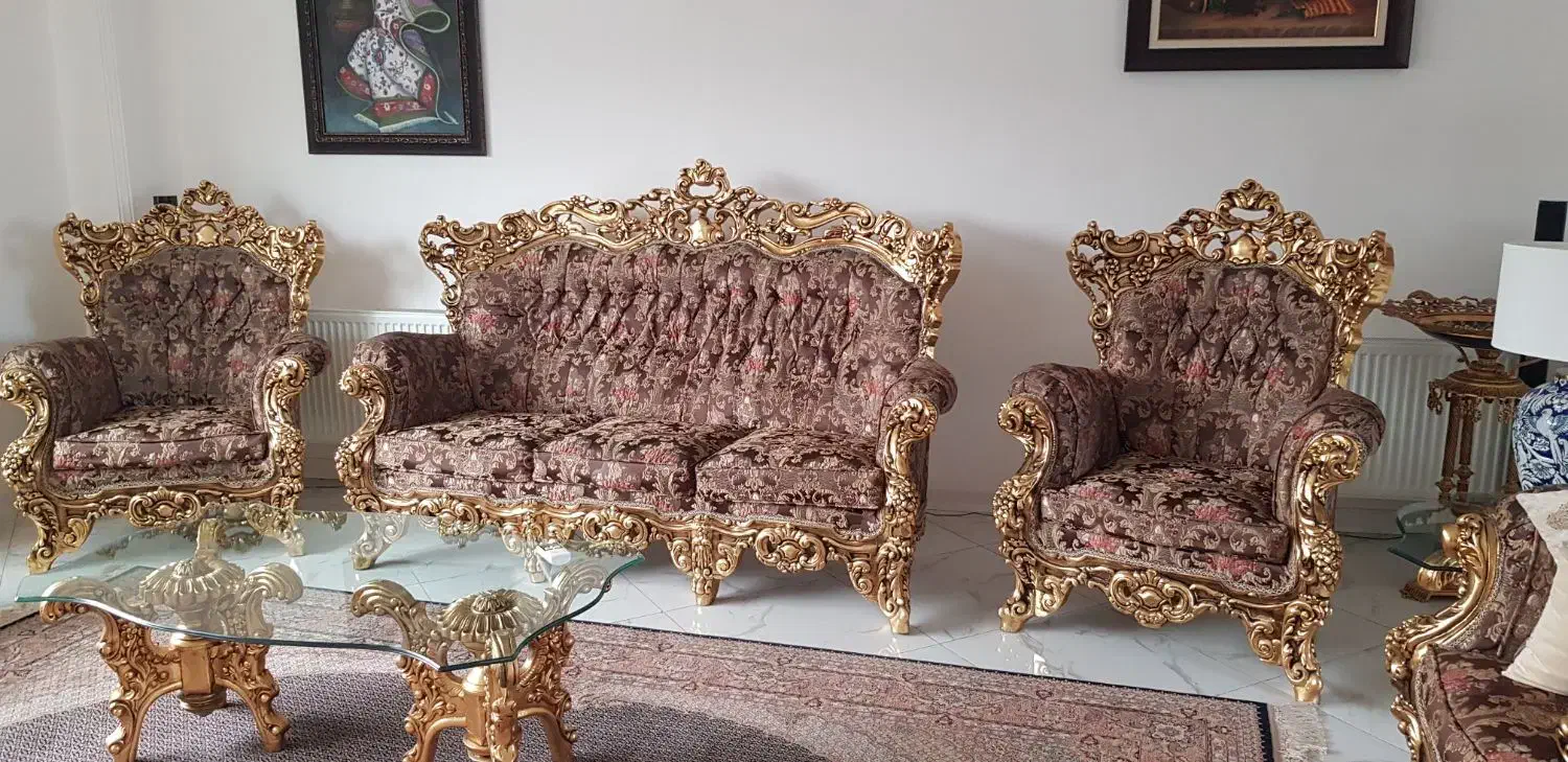 مبلمان پذیرایی ۹ نفره ومیز ناهارخوری ۸ نفره|مبلمان خانگی و میز عسلی|لاهیجان, کوه بیجار|دیوار