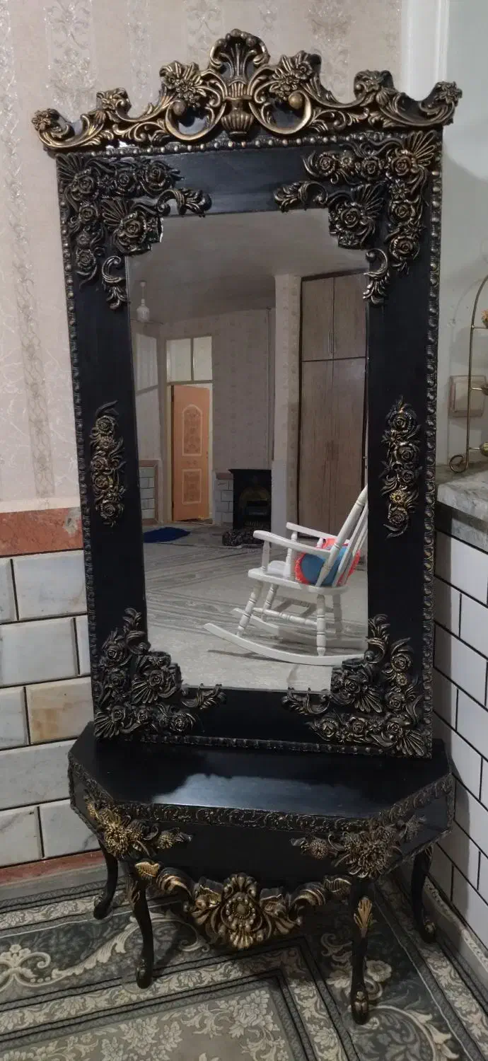 اینه کنسول و ساعت|آینه|پلدختر, |دیوار