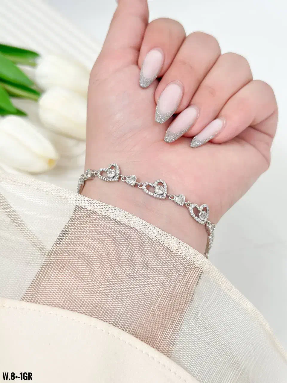 دستبند مجلسی نقره آب طلا شفافیت طلا سفید 34940|بدلیجات|تبریز, |دیوار