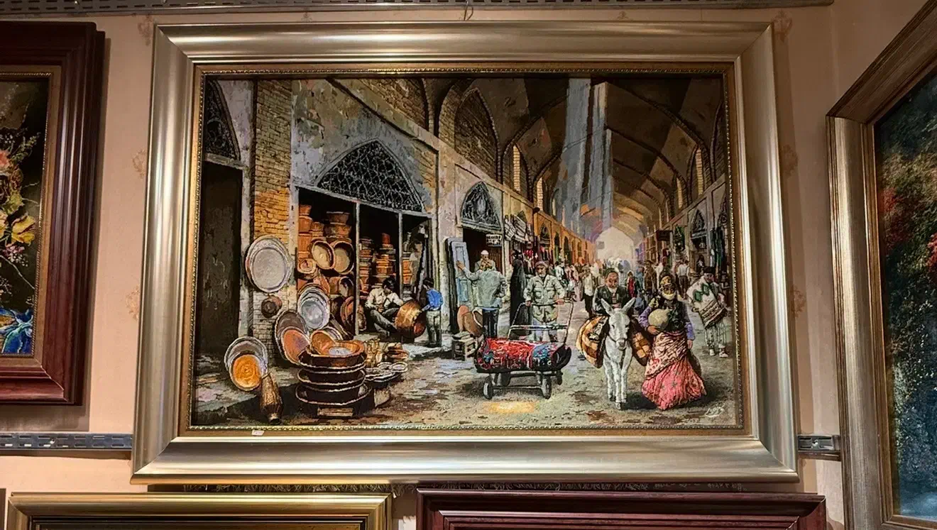 تابلو فرش دستباف فوق درجه یک بازار **تمام برجسته|تابلو فرش|تهران, بازار|دیوار