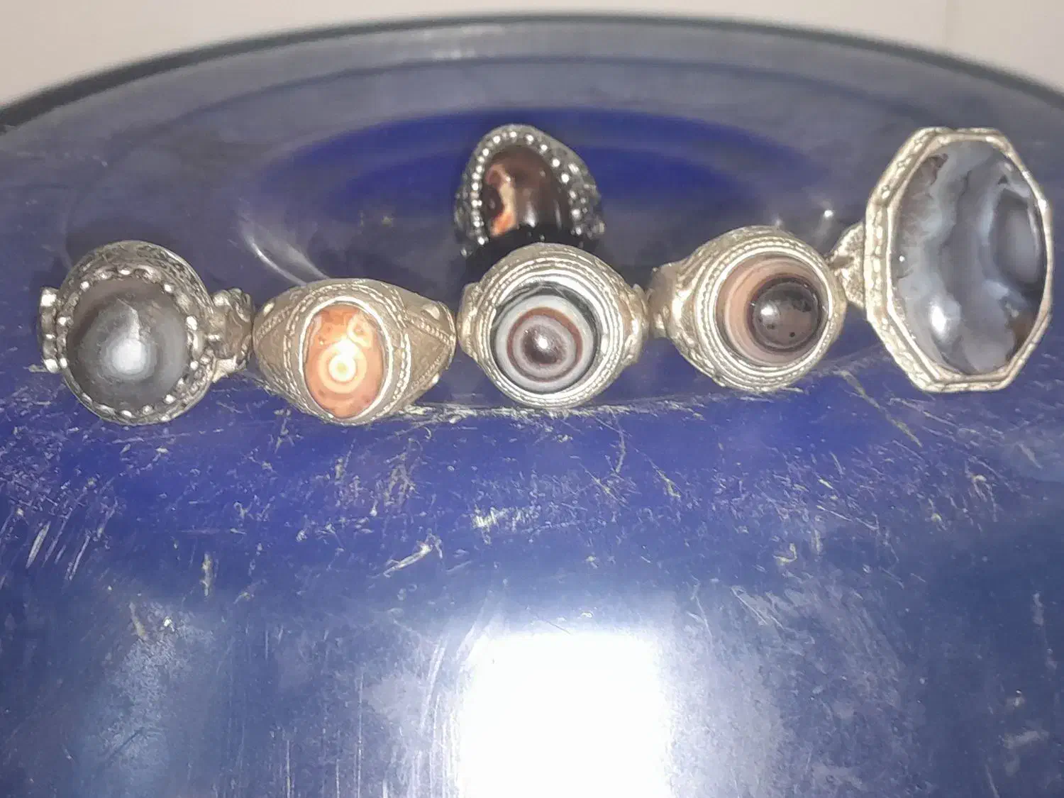 انگشتر نقره ۹۰ فقط باسنگهای معدنی واصیل باتعقیر|جواهرات|قم, قلعه کامکار|دیوار