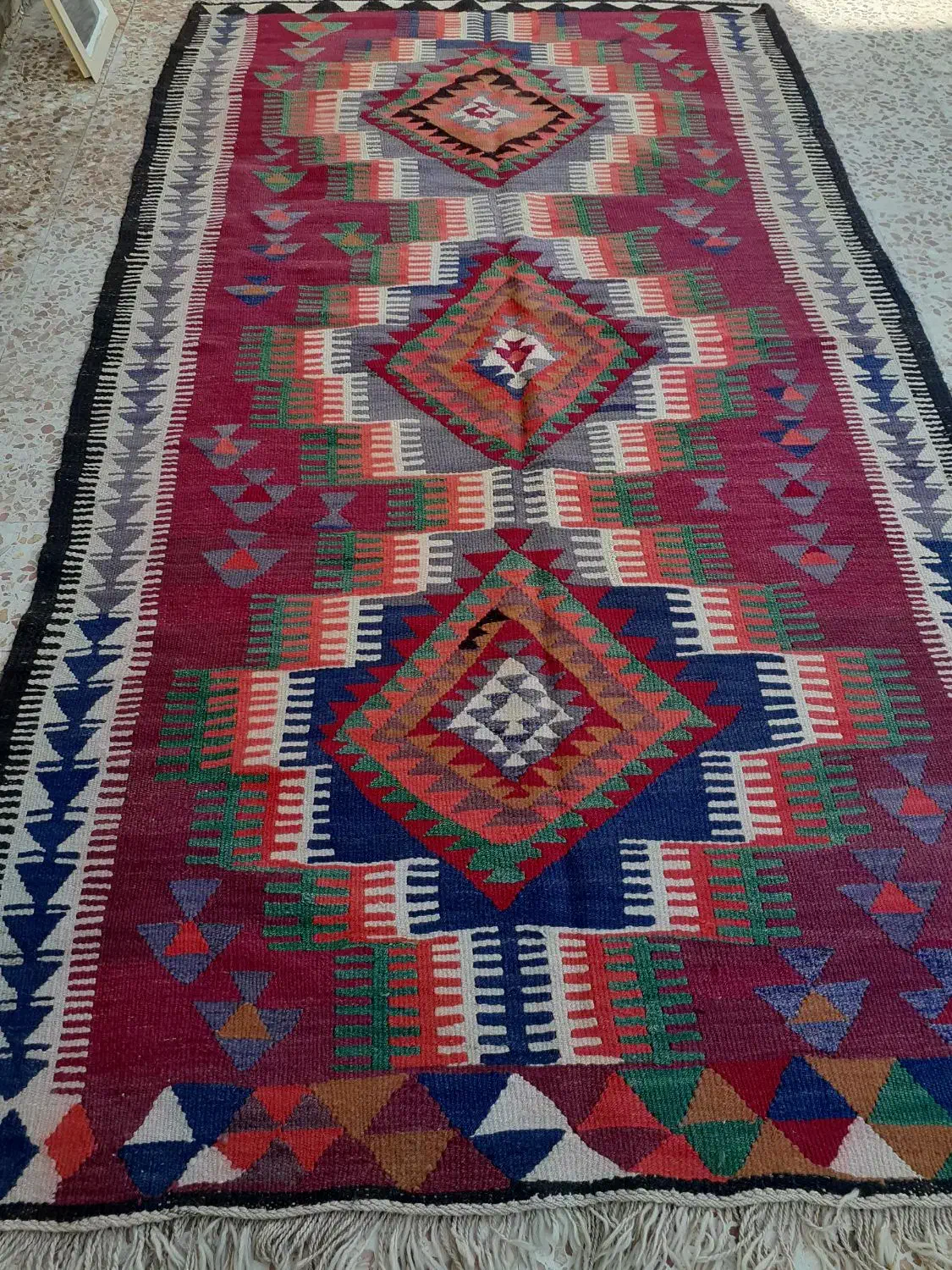 دو عدد گلیم دست بافت|گلیم، جاجیم، گبه|کوهدشت, |دیوار