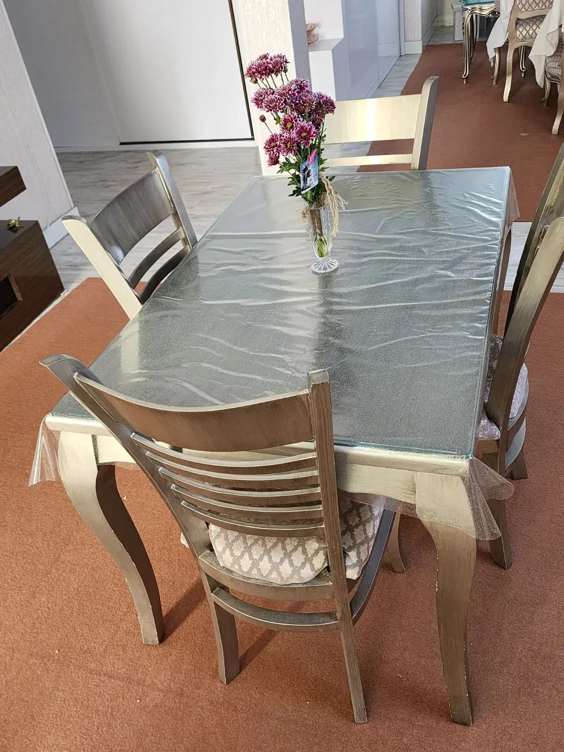 میز ناهار خوری 6 نفره|میز و صندلی غذاخوری|قم, باسکول|دیوار