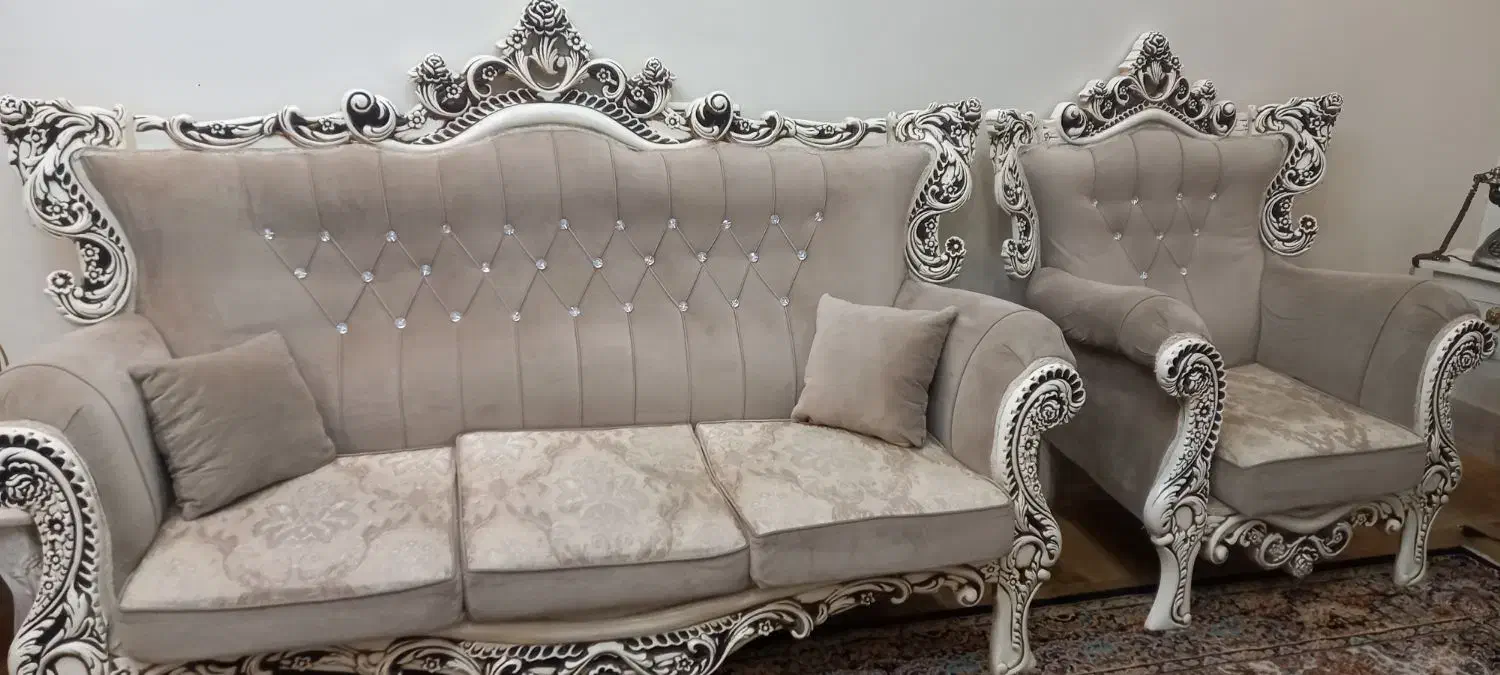 مبل استیل ۷نفره|مبلمان خانگی و میز عسلی|نسیم‌شهر, |دیوار