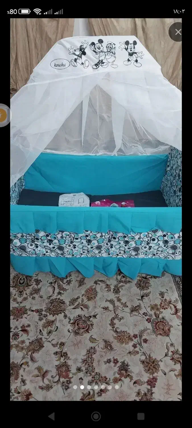 گهواره تاشو با کاور|تخت و صندلی بچه|رشت, حسین آباد|دیوار