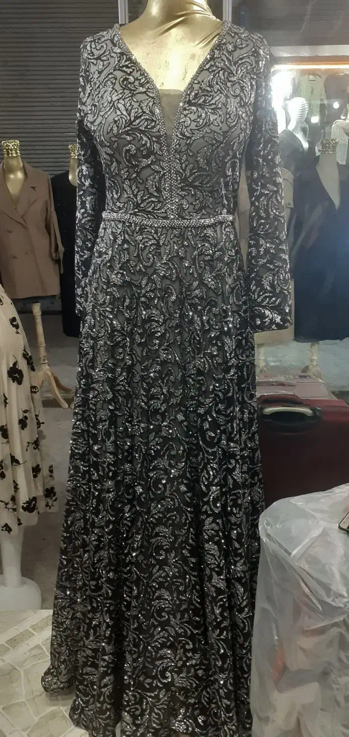 پیراهن مجلسی نقره ای سایز۵۰|لباس|الشتر, |دیوار