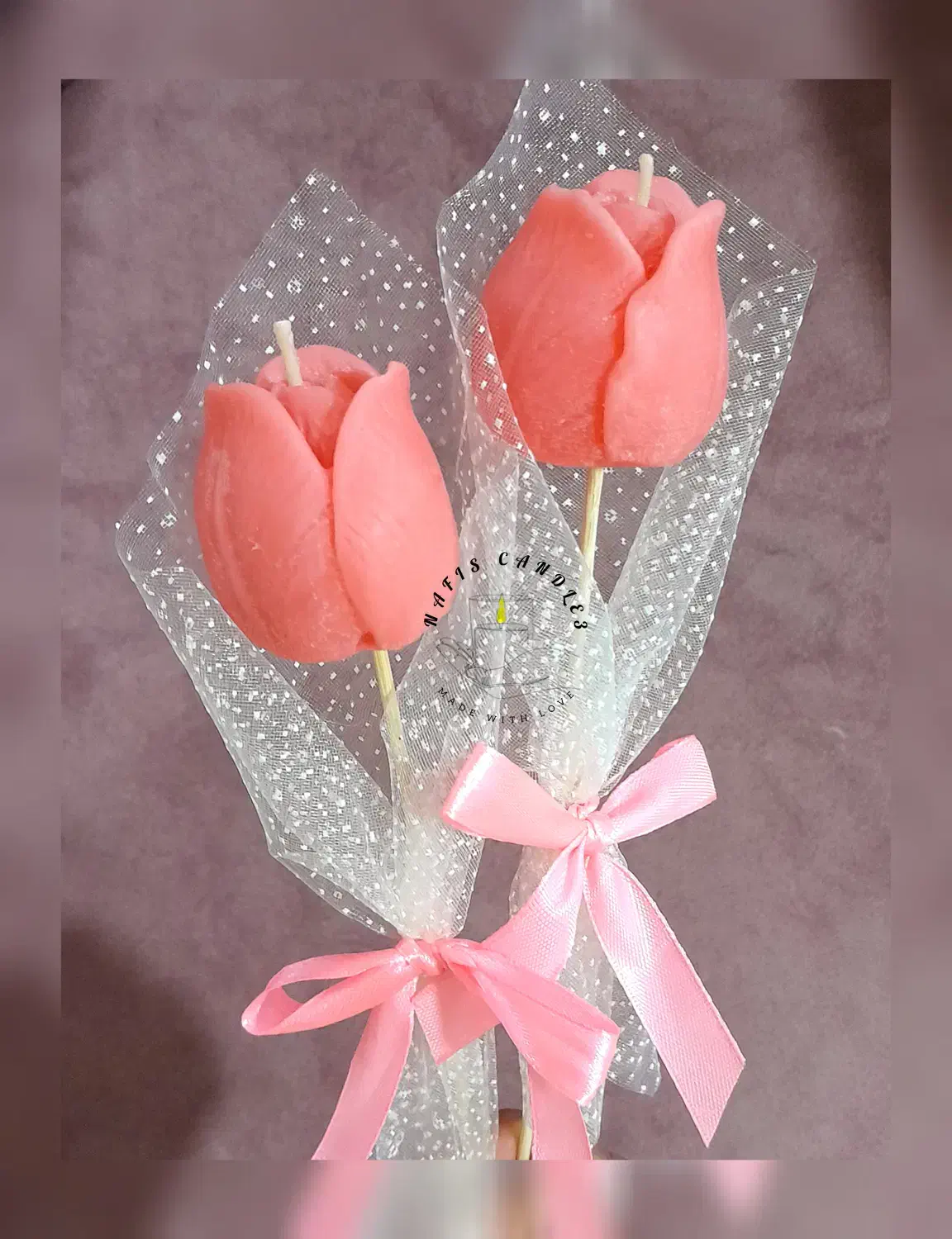 گیفت شمع گل لاله|صنایع دستی و سایر لوازم تزئینی|فردوس (خراسان), |دیوار