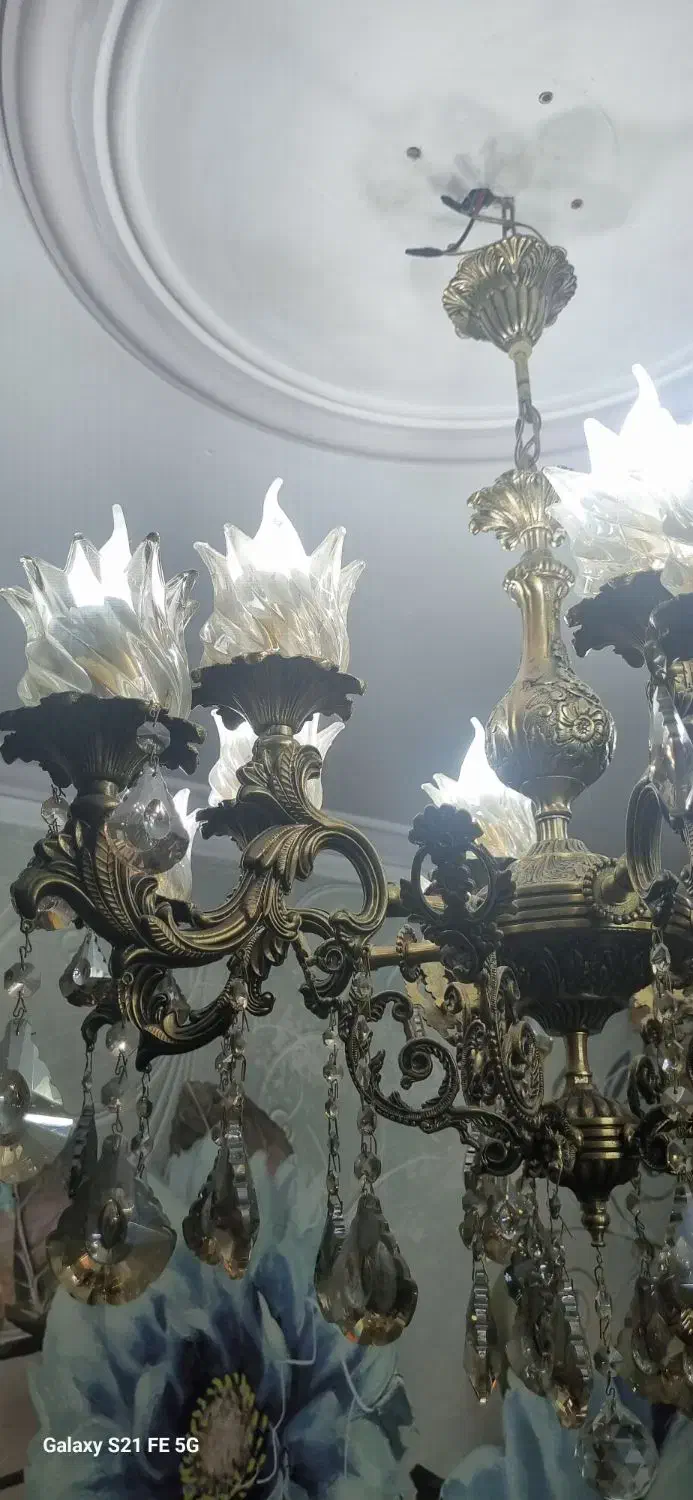 لوستر برنجی|لوستر و چراغ آویز|تهران, یافت‌آباد|دیوار