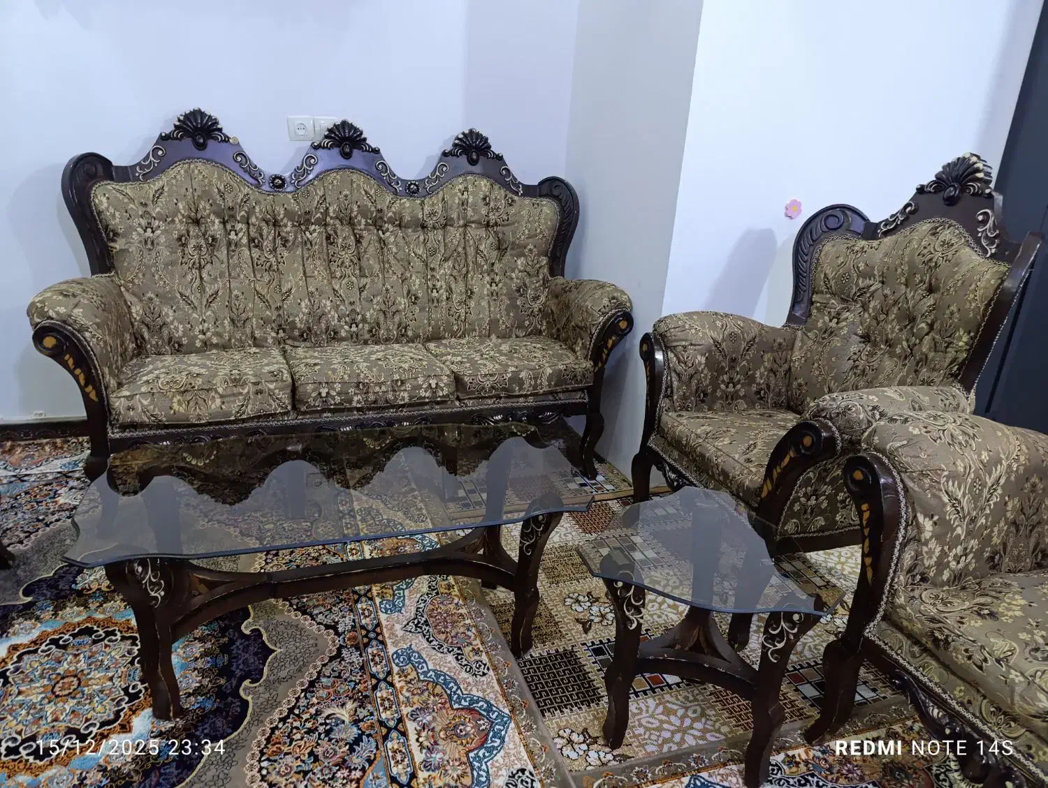 مبل 7 نفره همراه با عسلی|مبلمان خانگی و میز عسلی|سنندج, |دیوار