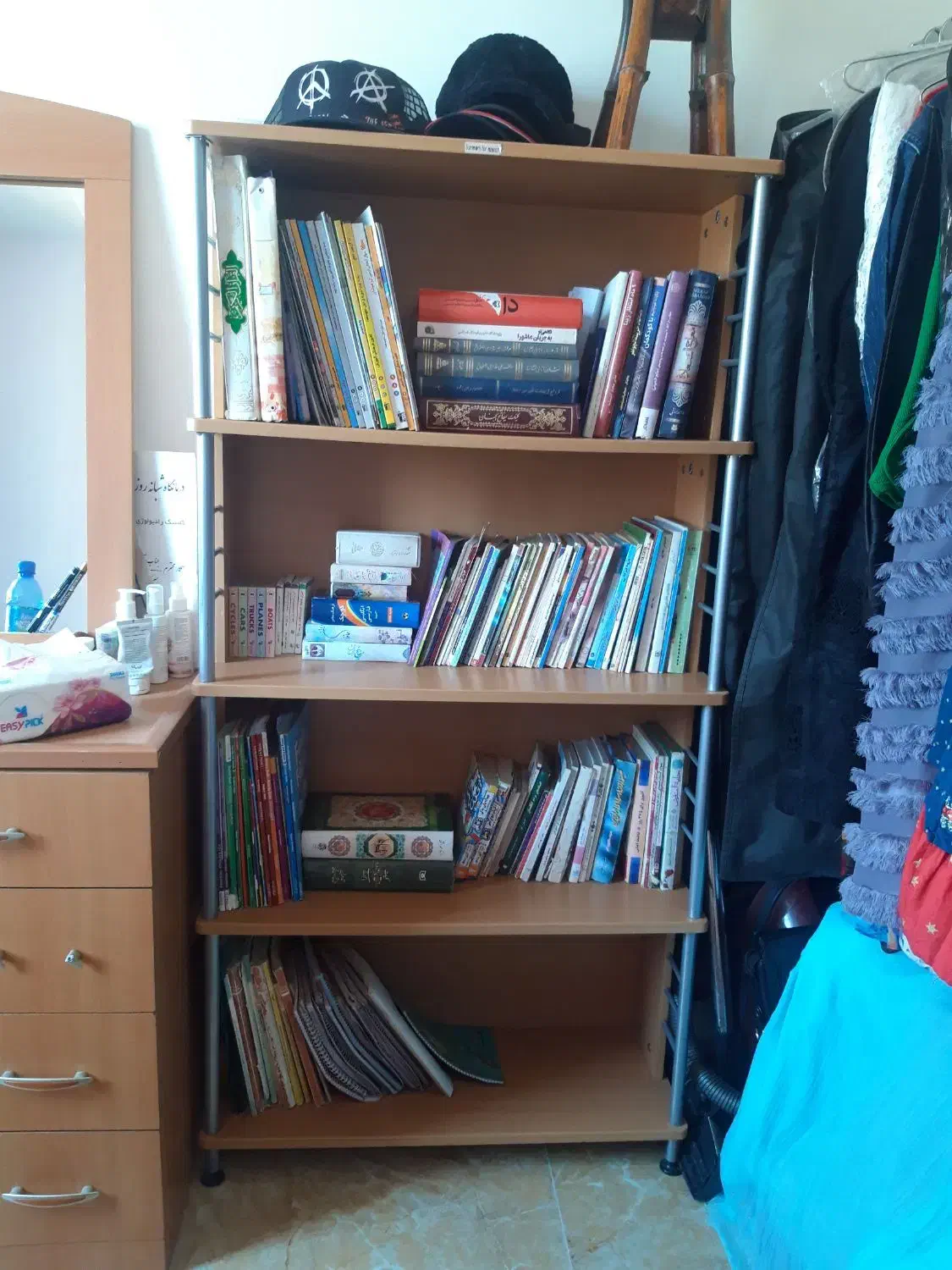 کتابخانه|کتابخانه، شلف، قفسه‌های دیواری|مشهد, گلبرگ شمالی|دیوار