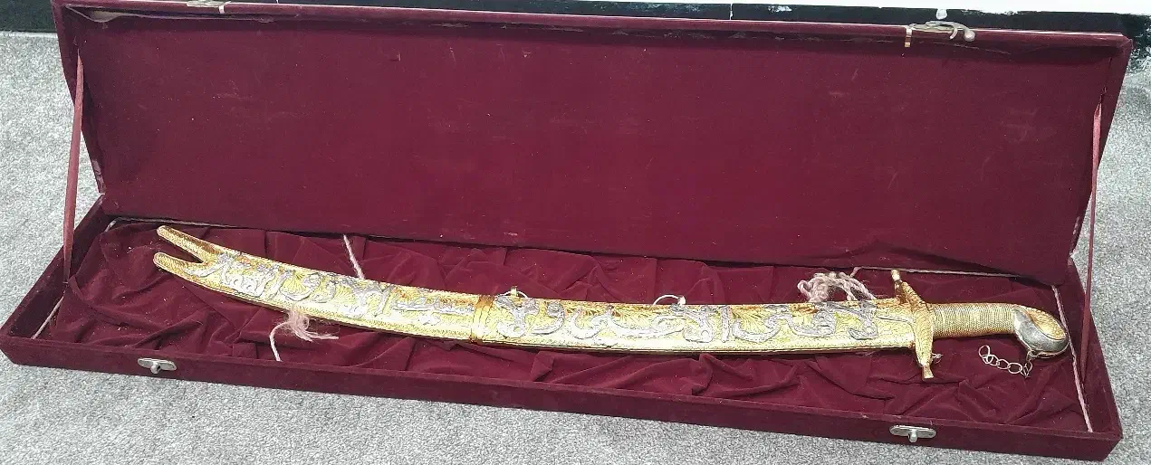 شمشیر ذلفقار آب طلا|کلکسیون اشیاء عتیقه|شوش, |دیوار