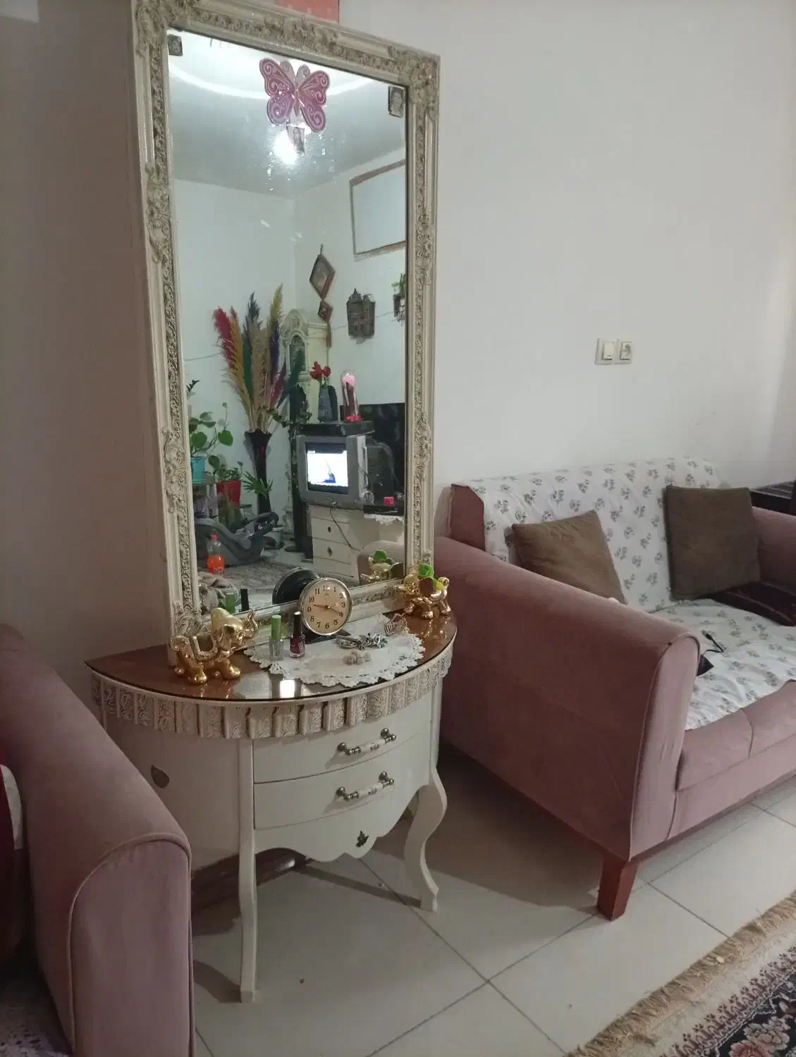 ایینه کنسول درحدنوبدون ایراد|بوفه، ویترین، کنسول|کلاچای, |دیوار