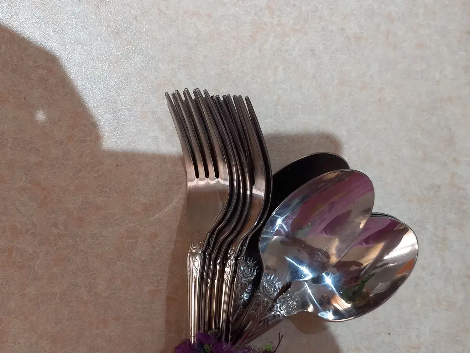 انواع قاشق و چنگال ۶تایی و ۱۲تایی|ظروف سرو و پذیرایی|رشت, گلباغ نماز|دیوار