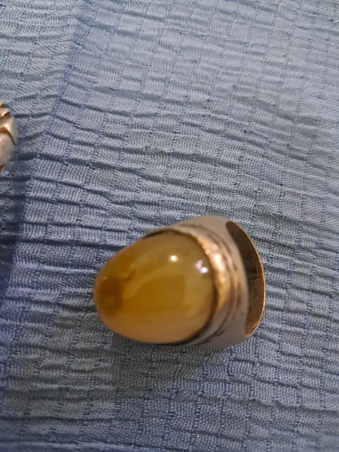 انگشتر قدیمی دست دونقره نگین باباقوری وعقیق|جواهرات|جیرفت, |دیوار