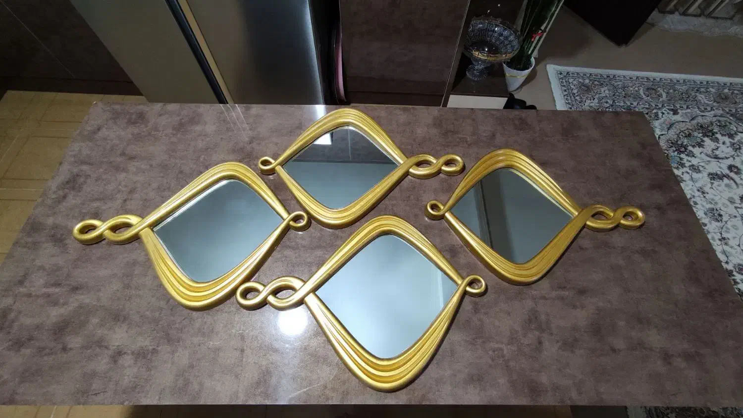 آینه دکوراتیو طلایی|آینه|الوند, |دیوار