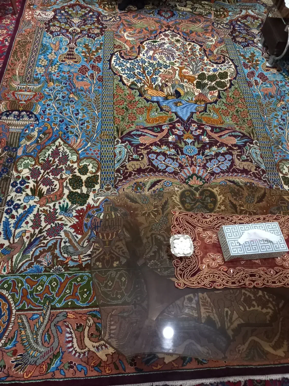 فرش دستباف کاشمر طرح منظره(شکارگاه)|فرش|مشهد, هنرور|دیوار
