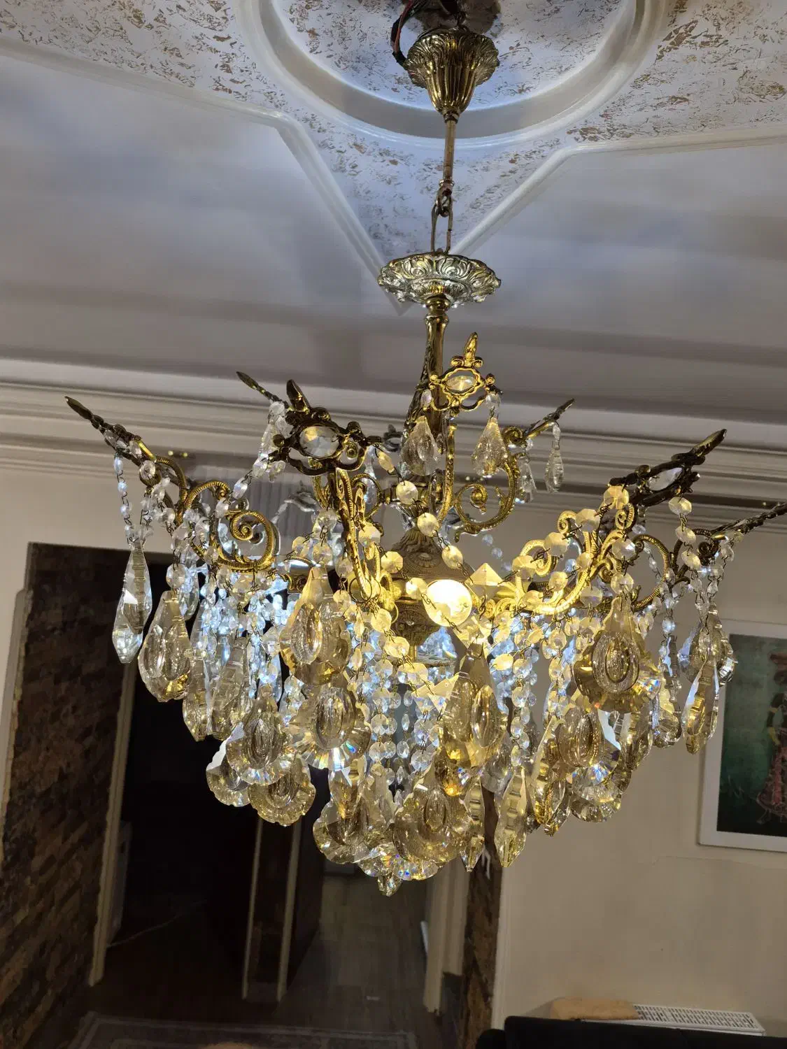 ۲ عدد لوستر برنج|لوستر و چراغ آویز|تهران, خانی آباد نو جنوبی|دیوار