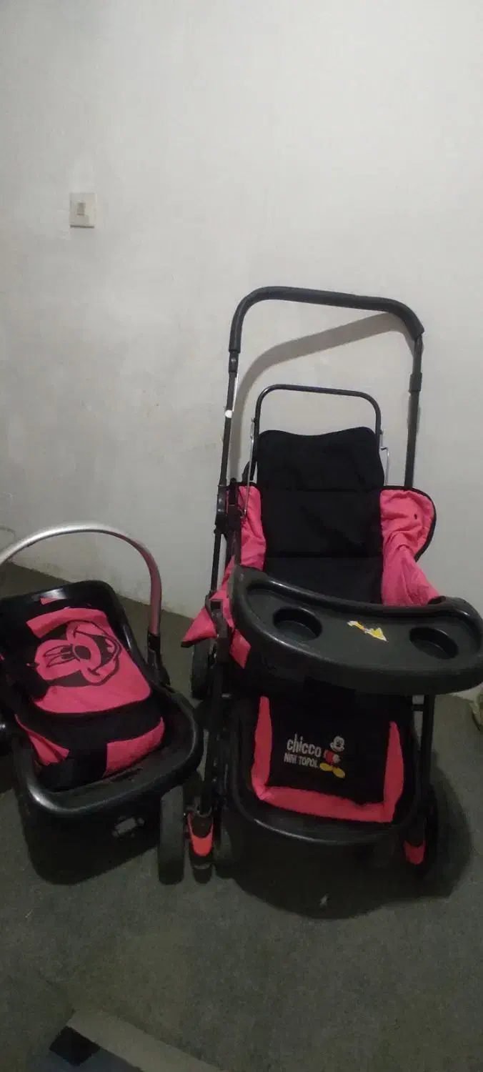 کالسکه روروک موزیکال کیف نوزادکریر صورتی|کالسکه و لوازم جانبی|بهارستان, |دیوار