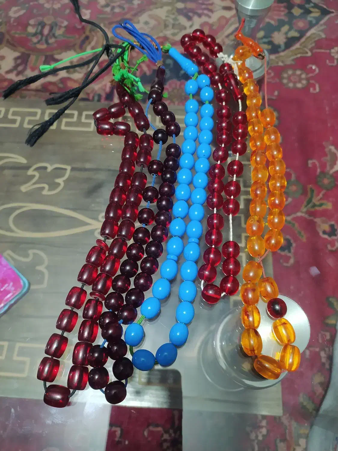 سلام ۵تاتسبیح دانه درشت|کلکسیون اشیاء عتیقه|بناب, |دیوار