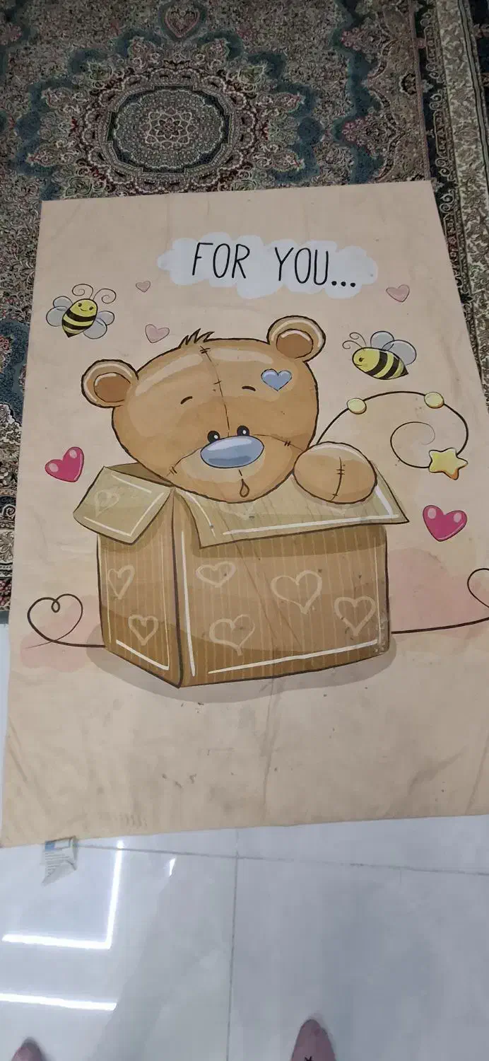 فرش بچگانه 1در 1ونیم اندازش پشتش چرمی|فرش|کرمانشاه, |دیوار