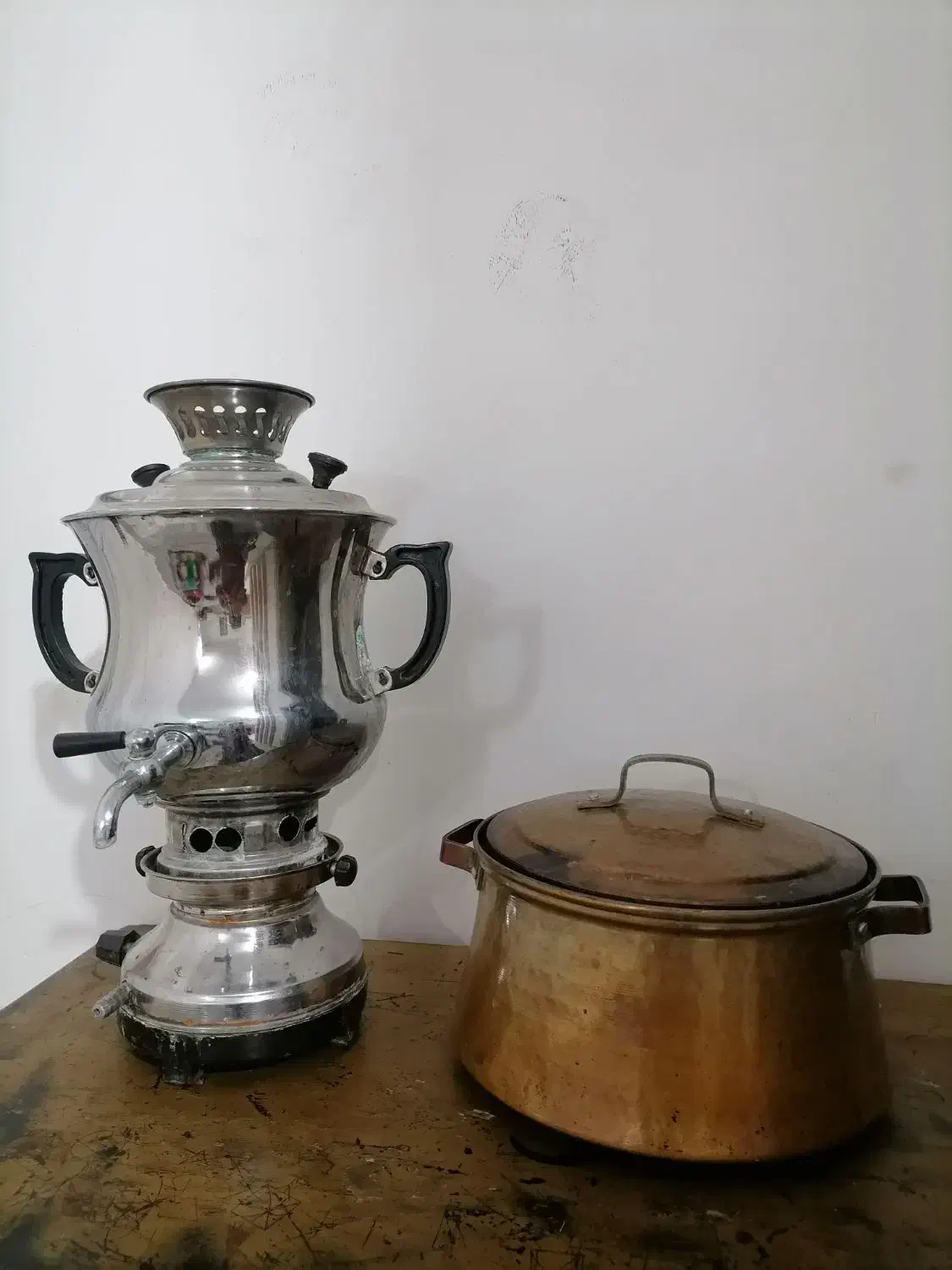 سماور برنجی قابلمه مسی|سماور، چای‌ساز، قهوه‌ساز|مشهد, سیس‌آباد|دیوار