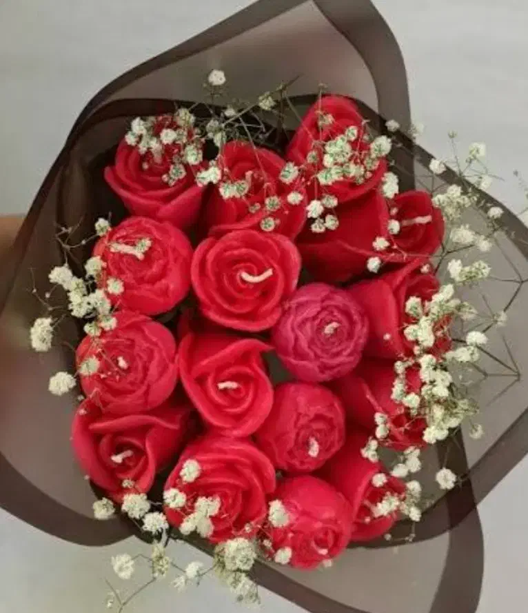 دسته گل شمع ولنتاین|گل مصنوعی|قم, شهید صیاد شیرازی|دیوار