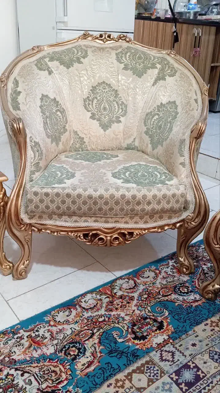 مبلمان کلاسیک 7نفره استیل چوبی لگنی|مبلمان خانگی و میز عسلی|تهران, صادقیه|دیوار