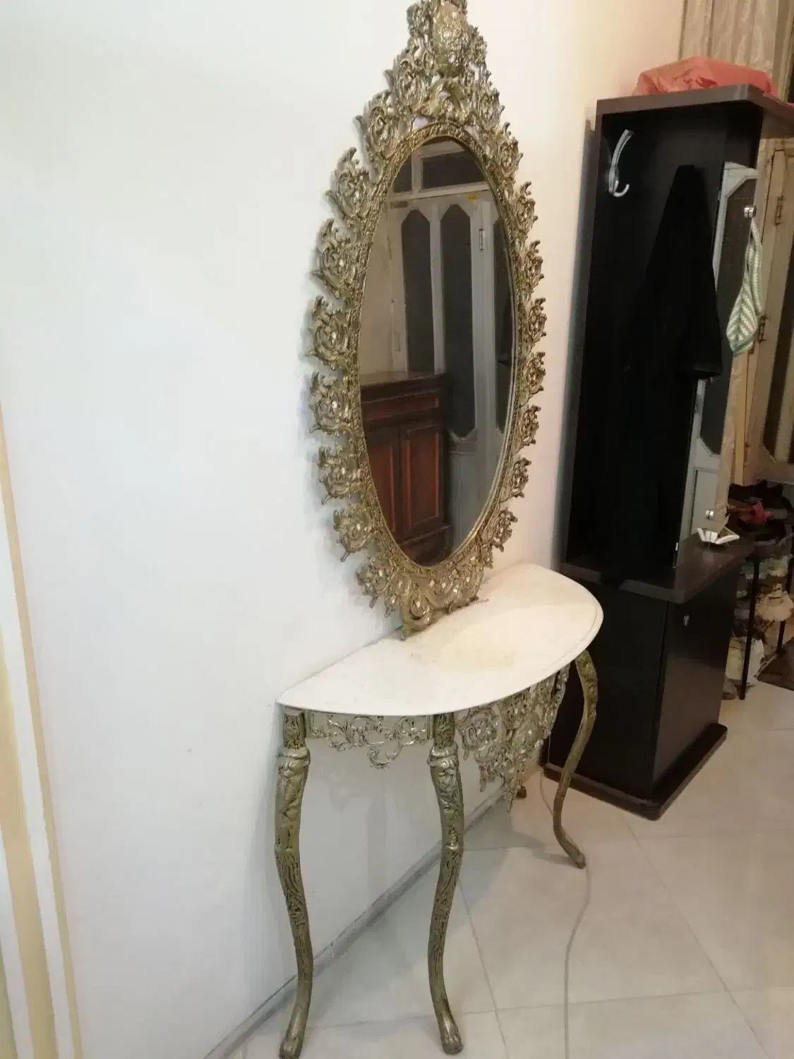 آینه کنسول طرح برنز|بوفه، ویترین، کنسول|آبیک, |دیوار