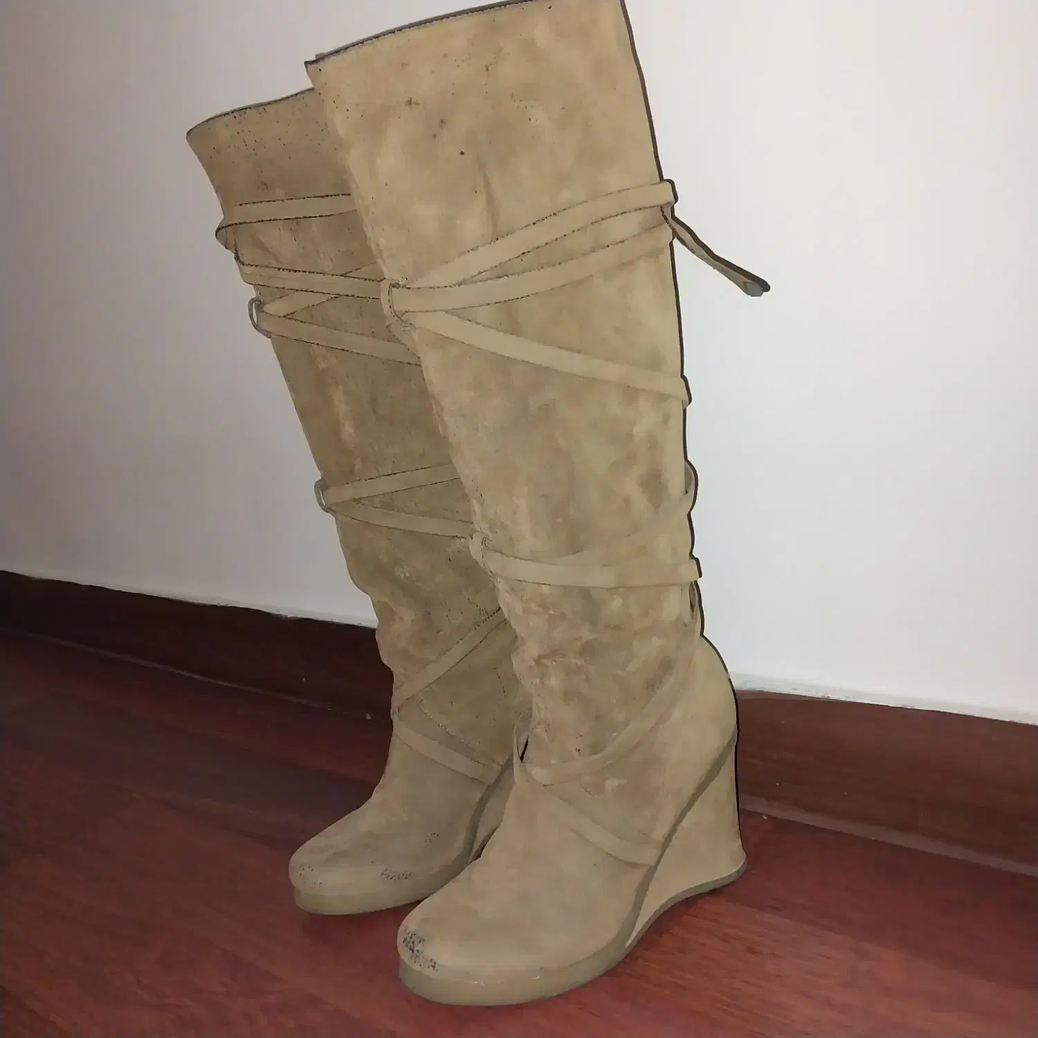 چکمه بلند جیر شتری رنگ خارجی|کیف، کفش، کمربند|تهران, مرزداران|دیوار