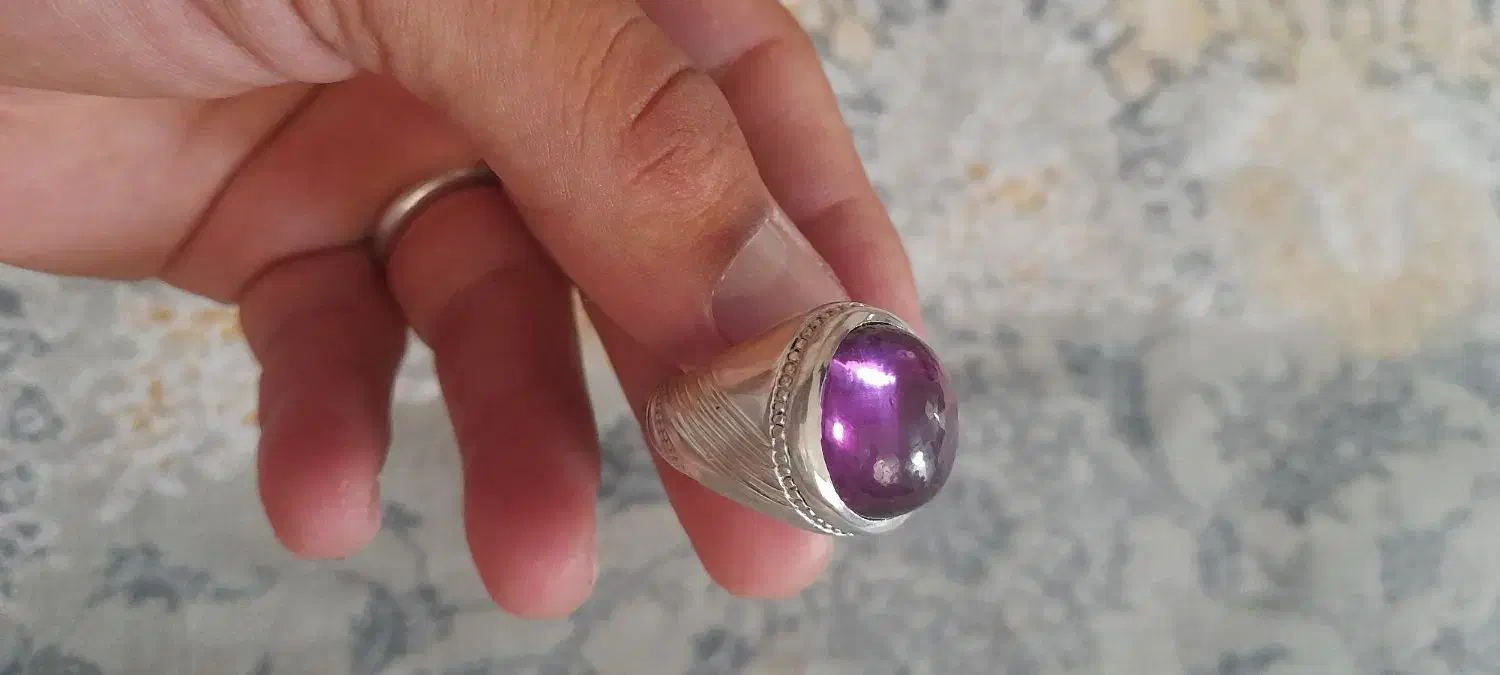 فروش انگشتر یاقوت الکساندر نقره ۹۲۵ رکاب دست ساز|جواهرات|میاندوآب, |دیوار