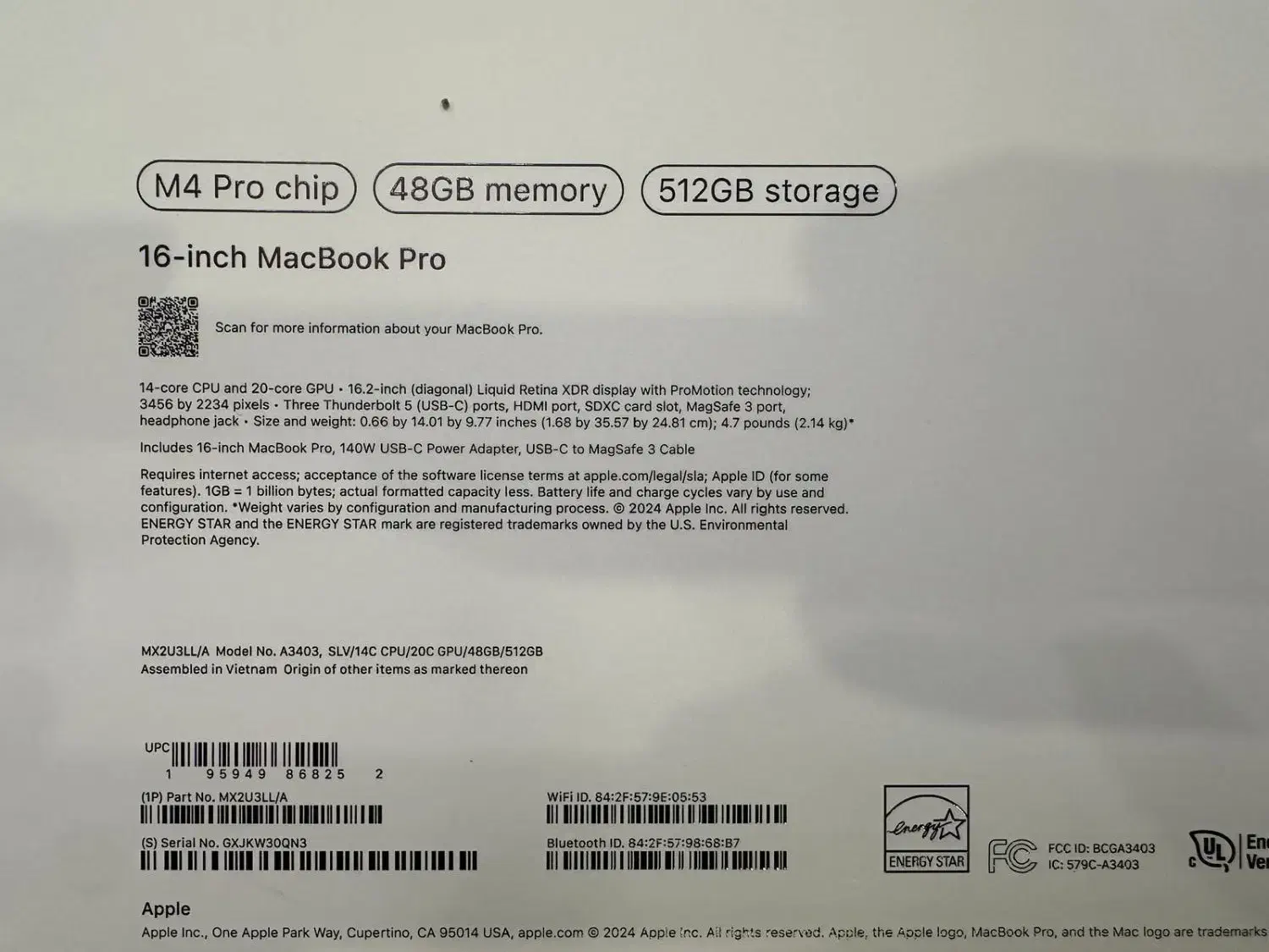 مکبوک پرو ۱۶ اینچ M4 Pro (پلمب، از آمریکا)|رایانه همراه|تهران, جنتآباد مرکزی|دیوار