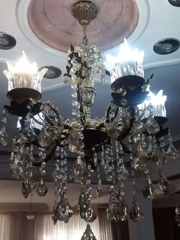 3 عدد لوستر برنجی 5 شاخه|لوستر و چراغ آویز|اراک, |دیوار