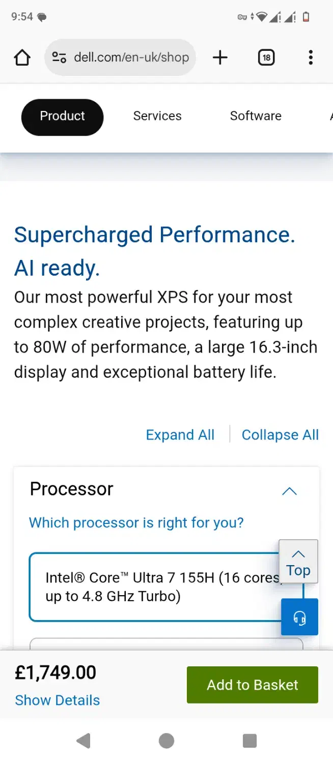 لب تاپ Dell XPS 16 9640|رایانه همراه|رشت, گلسار|دیوار
