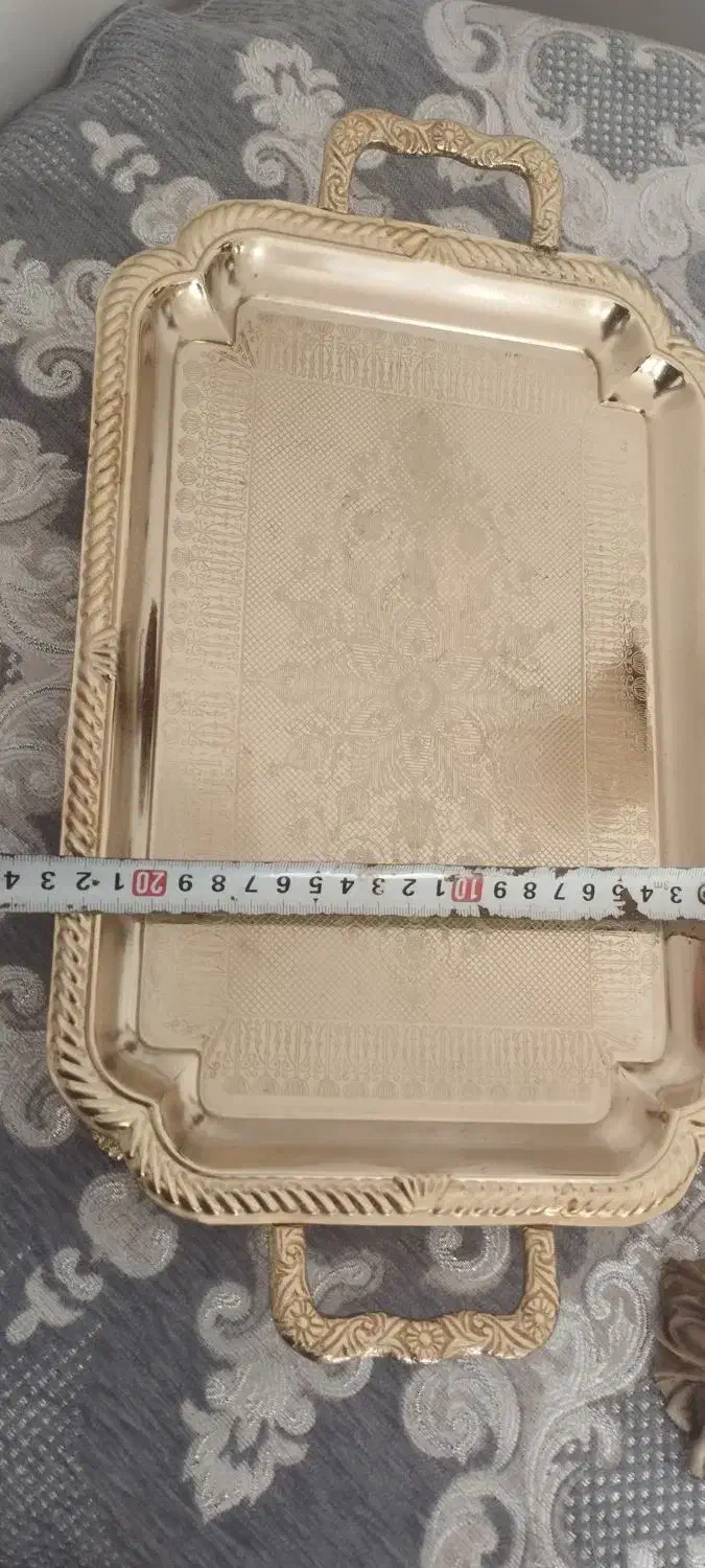 سینی ۴۵سال پیش آب طلا|کلکسیون اشیاء عتیقه|رشت, کوی حسینی|دیوار