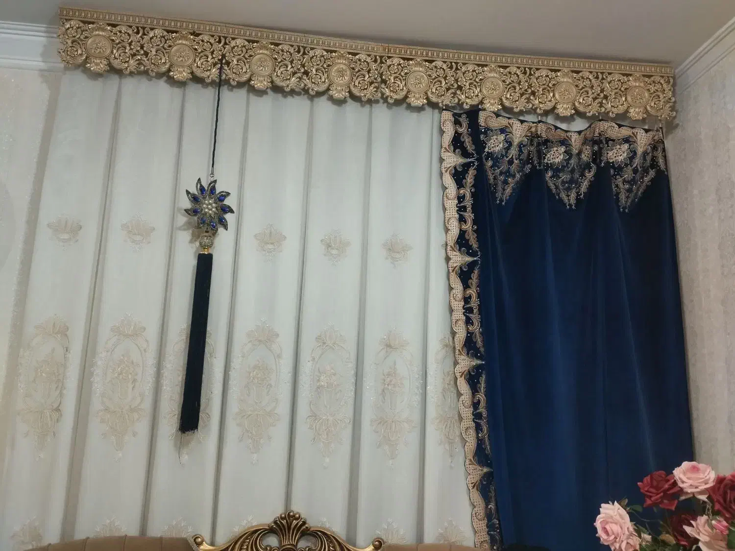 پرده،شال،کتیبه|پرده، رانر، رومیزی|قرچک, شهرک الحدید|دیوار