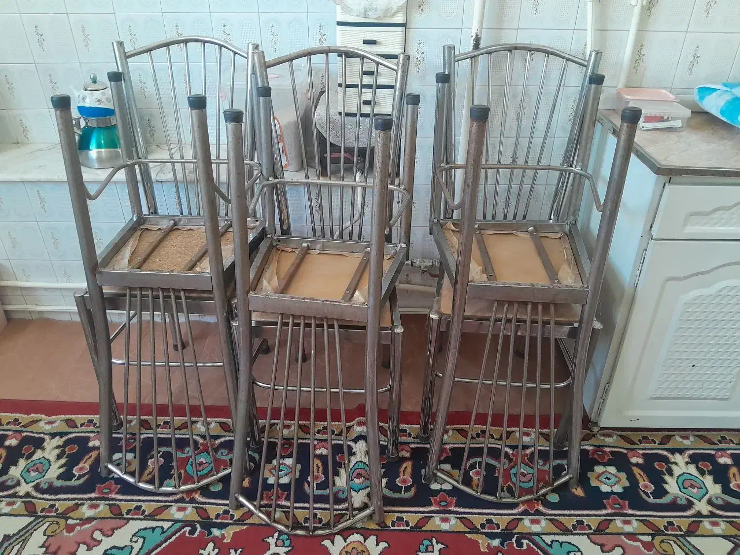 صندلی استیل|میز و صندلی غذاخوری|خسروشاه, |دیوار