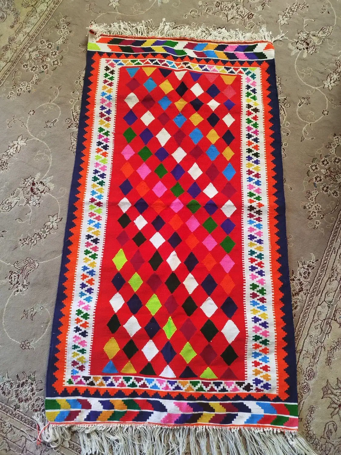 گلیمچه دست بافت|گلیم، جاجیم، گبه|شیراز, فاضل|دیوار