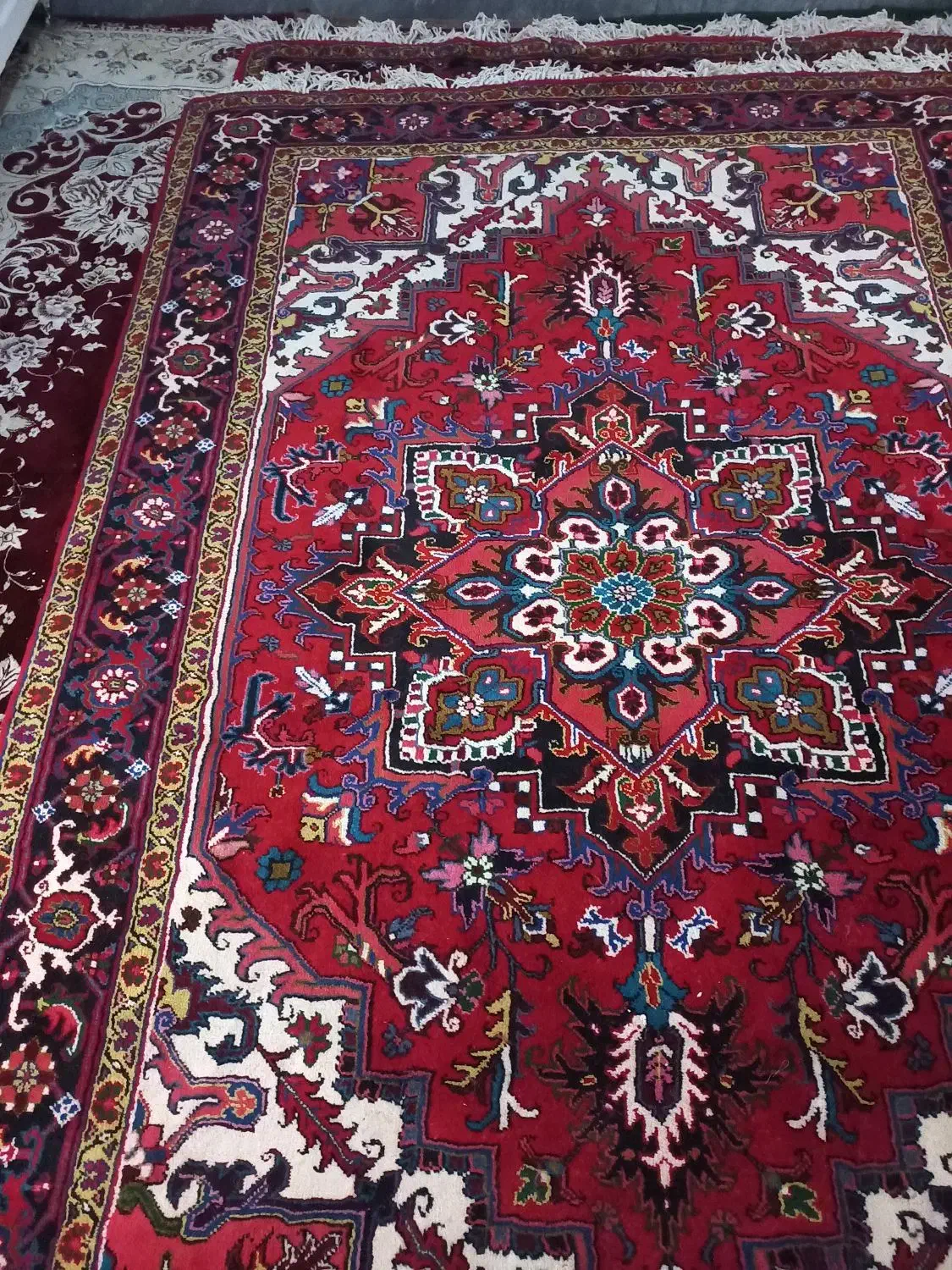 فرش دستبافت ۶متری یک جفت|فرش|باسمنج, |دیوار